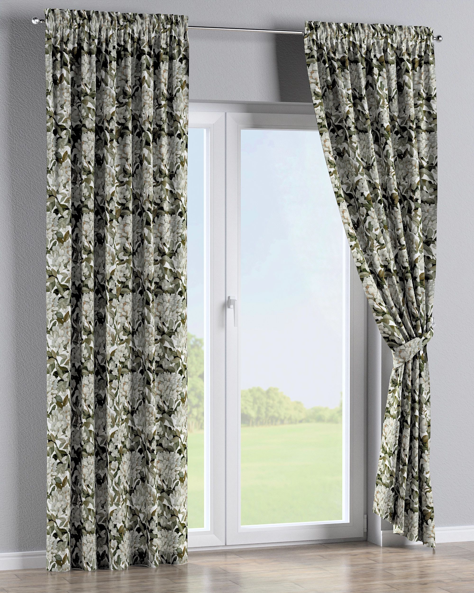 Slot and frill curtain product colour multicolour fabric structured, patterned (hover)