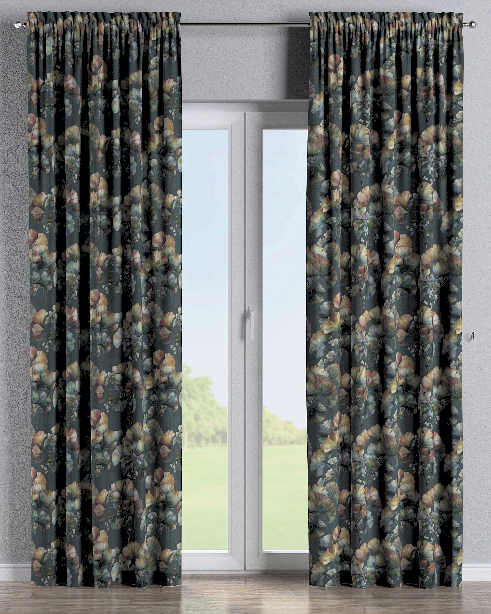 Slot and frill curtain product colour multicolour fabric structured, patterned