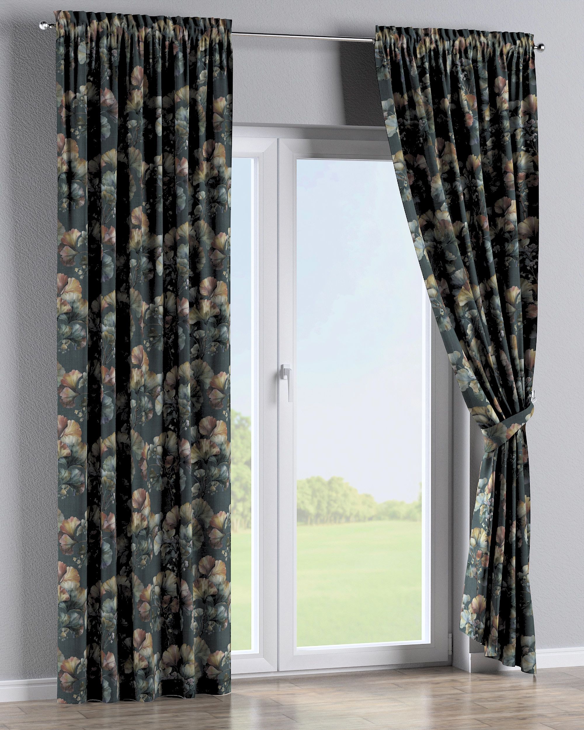 Slot and frill curtain product colour multicolour fabric structured, patterned (hover)