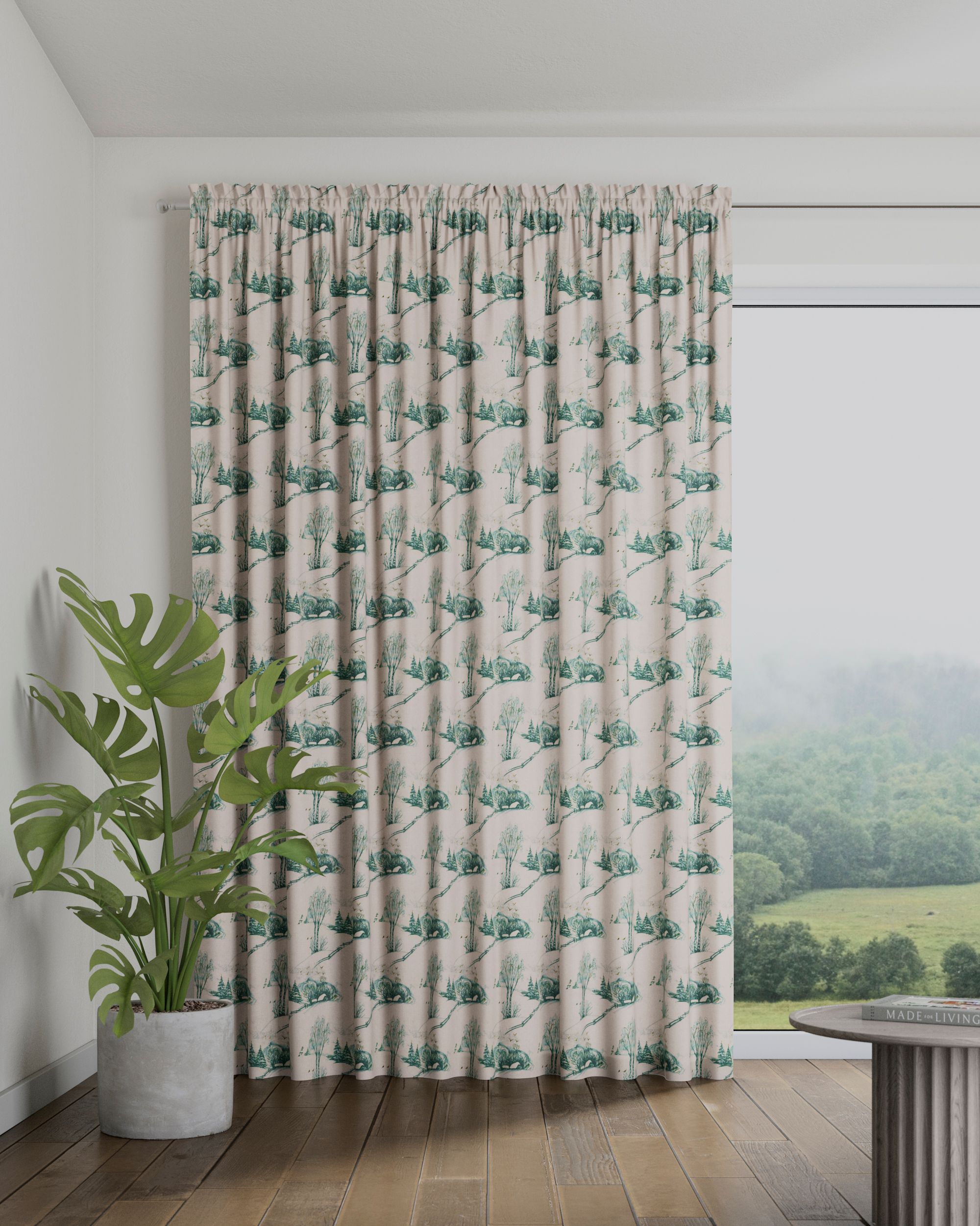 Slot and frill curtain product colour white fabric patterned