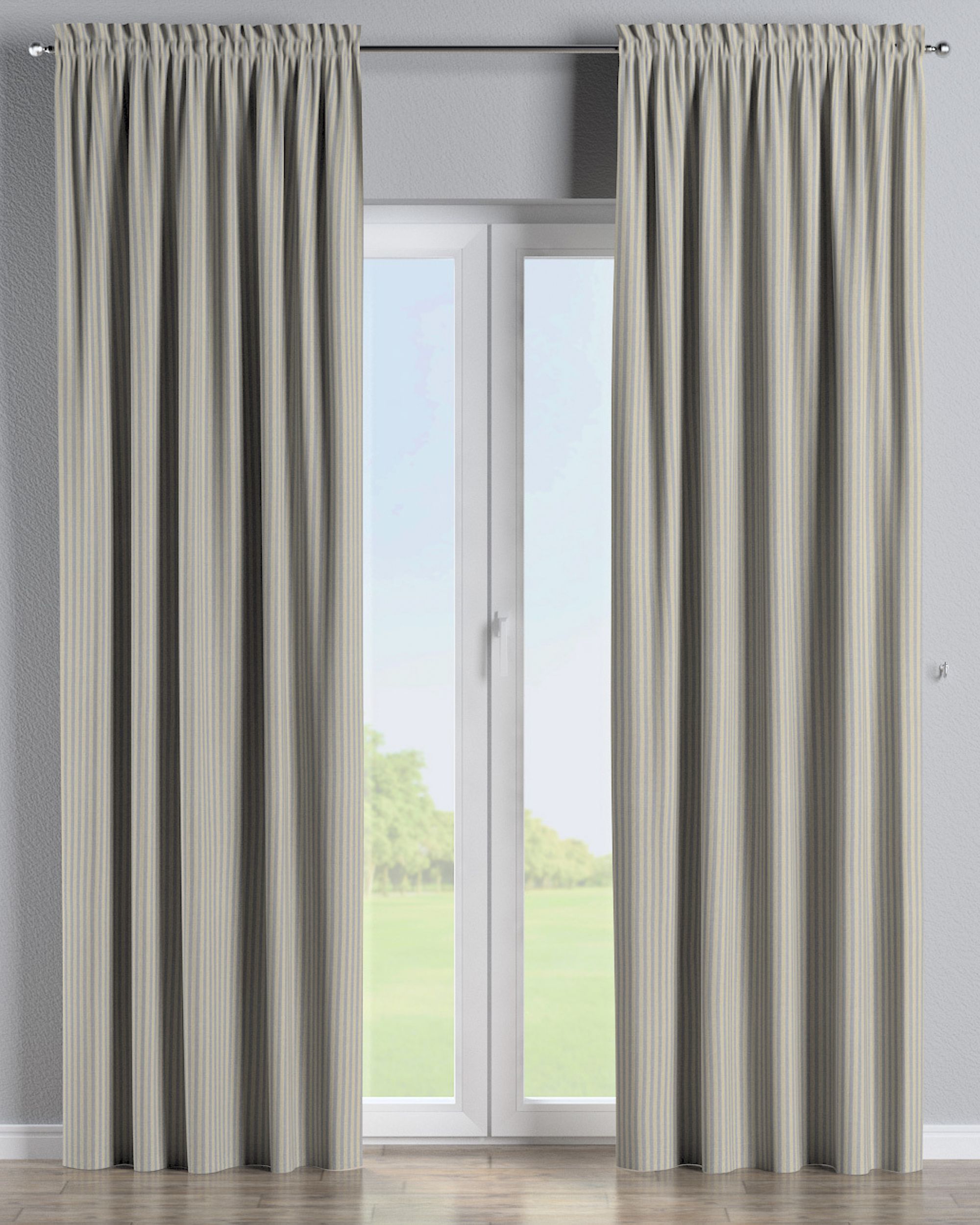 Slot and frill curtain product colour beige fabric outdoor, structured, patterned