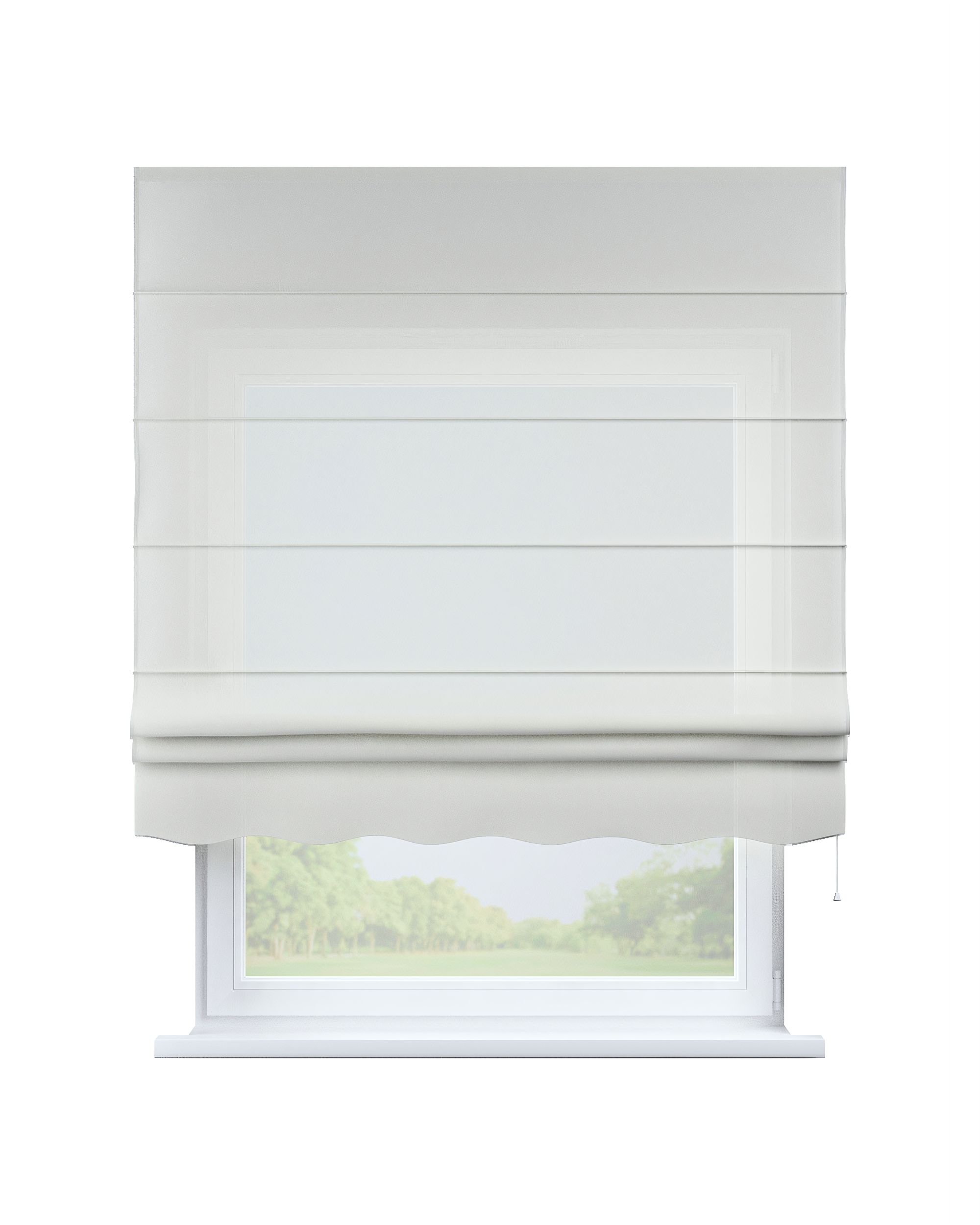 Florence Roman blind product colour cream fabric semi-sheer, structured