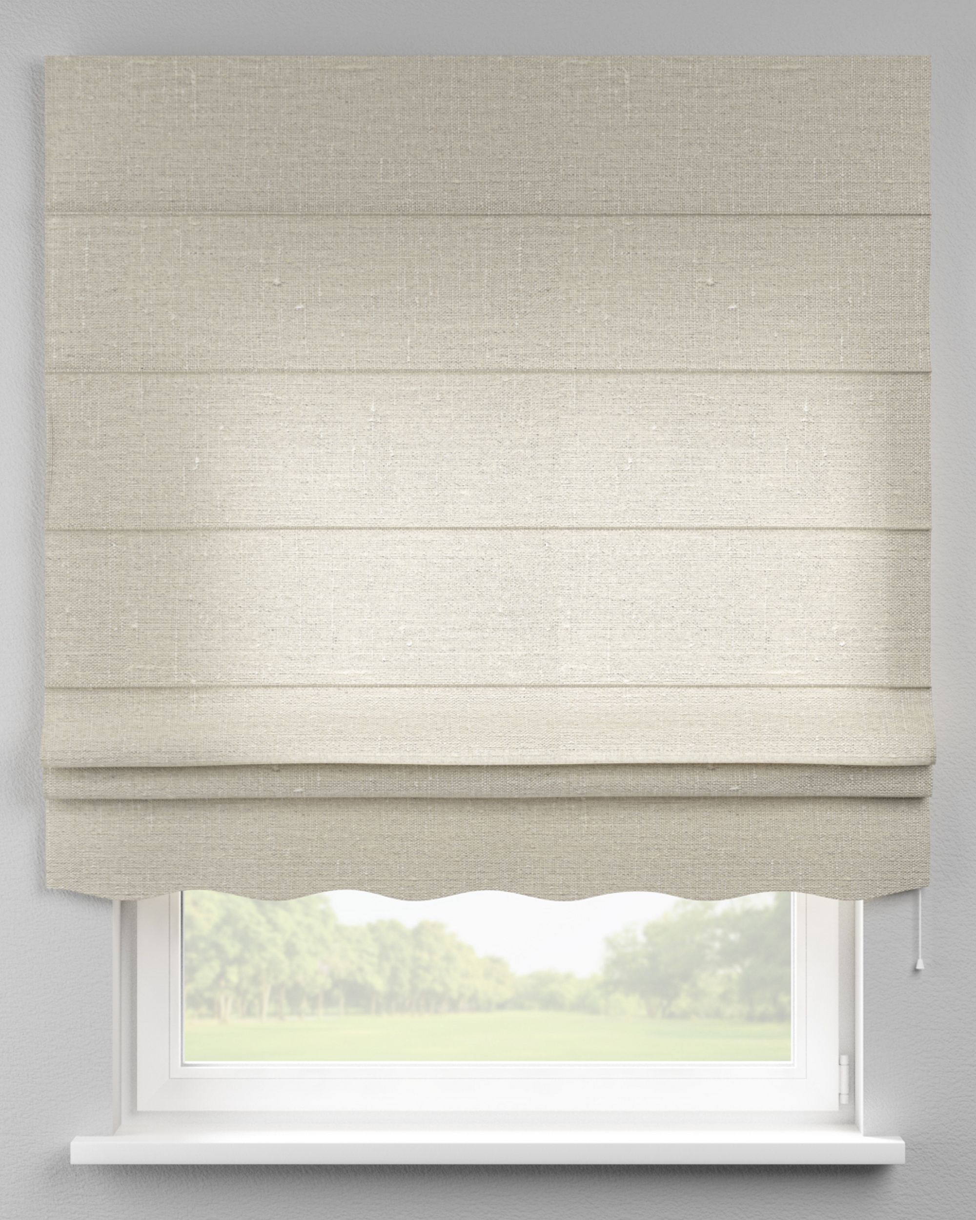 Florence Roman blind product colour beige fabric semi-sheer, structured