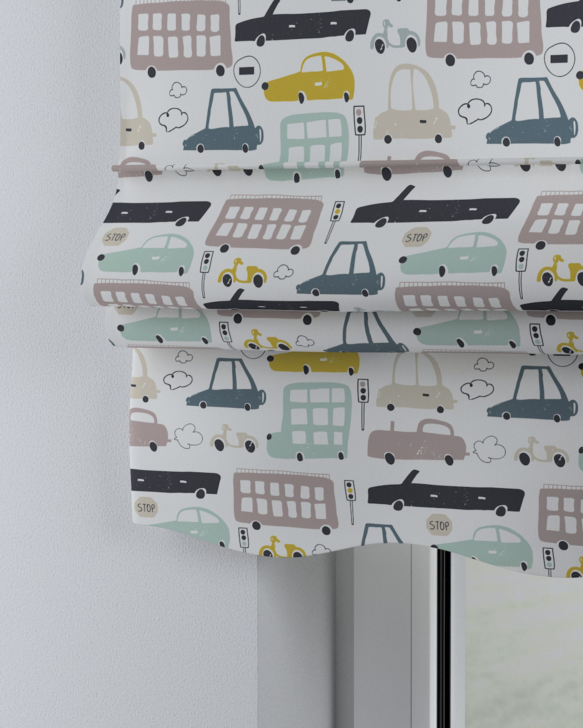 Florence Roman blind product colour beige fabric patterned (hover)
