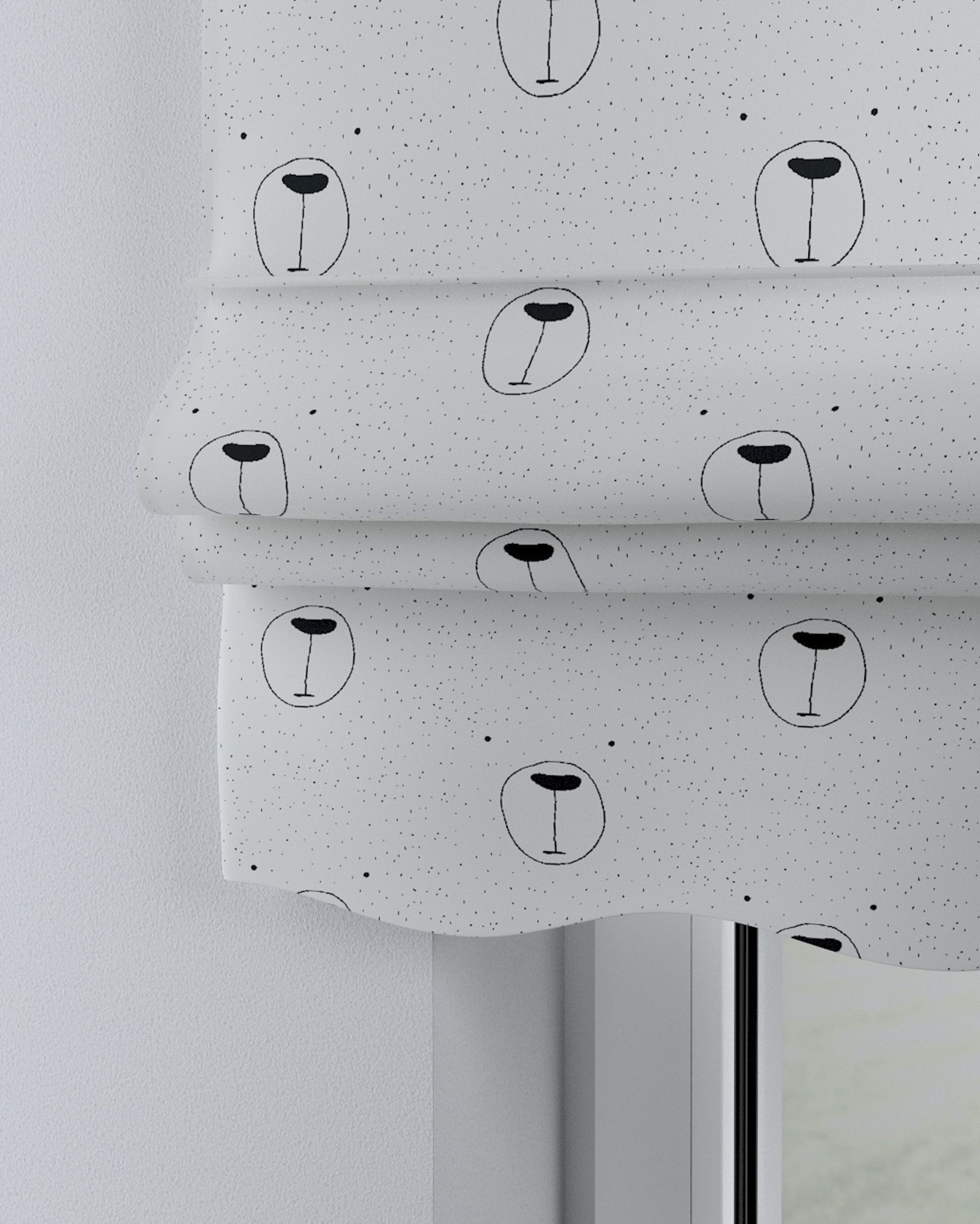 Florence Roman blind product colour white fabric patterned (hover)