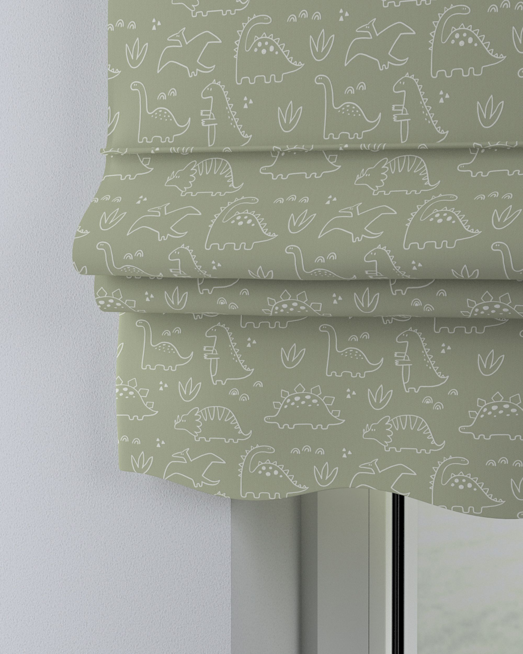 Florence Roman blind product colour green fabric patterned (hover)