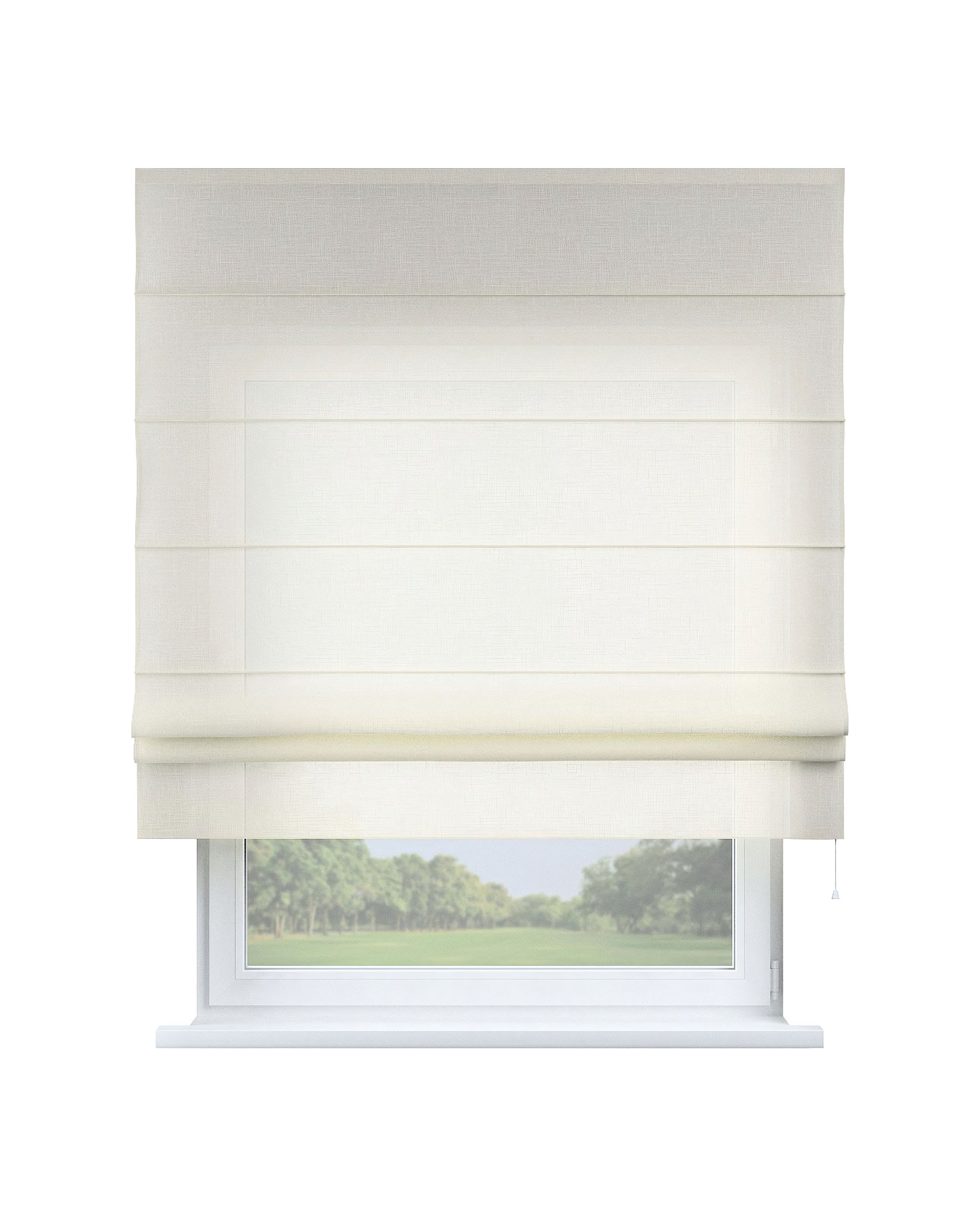 Padva Roman blind product colour cream fabric semi-sheer, structured