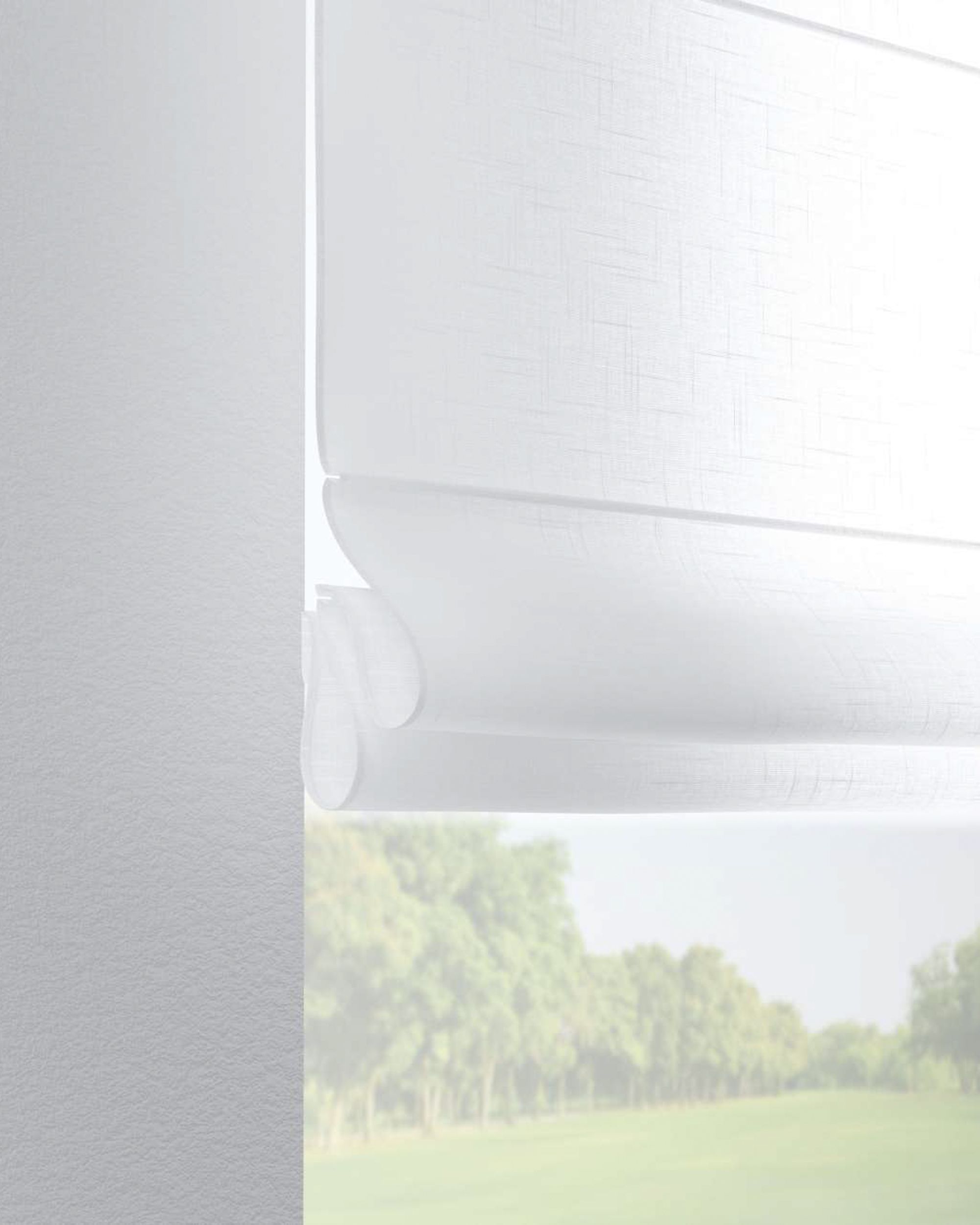 Verona tab top Roman blind product colour white fabric semi-sheer, structured (hover)
