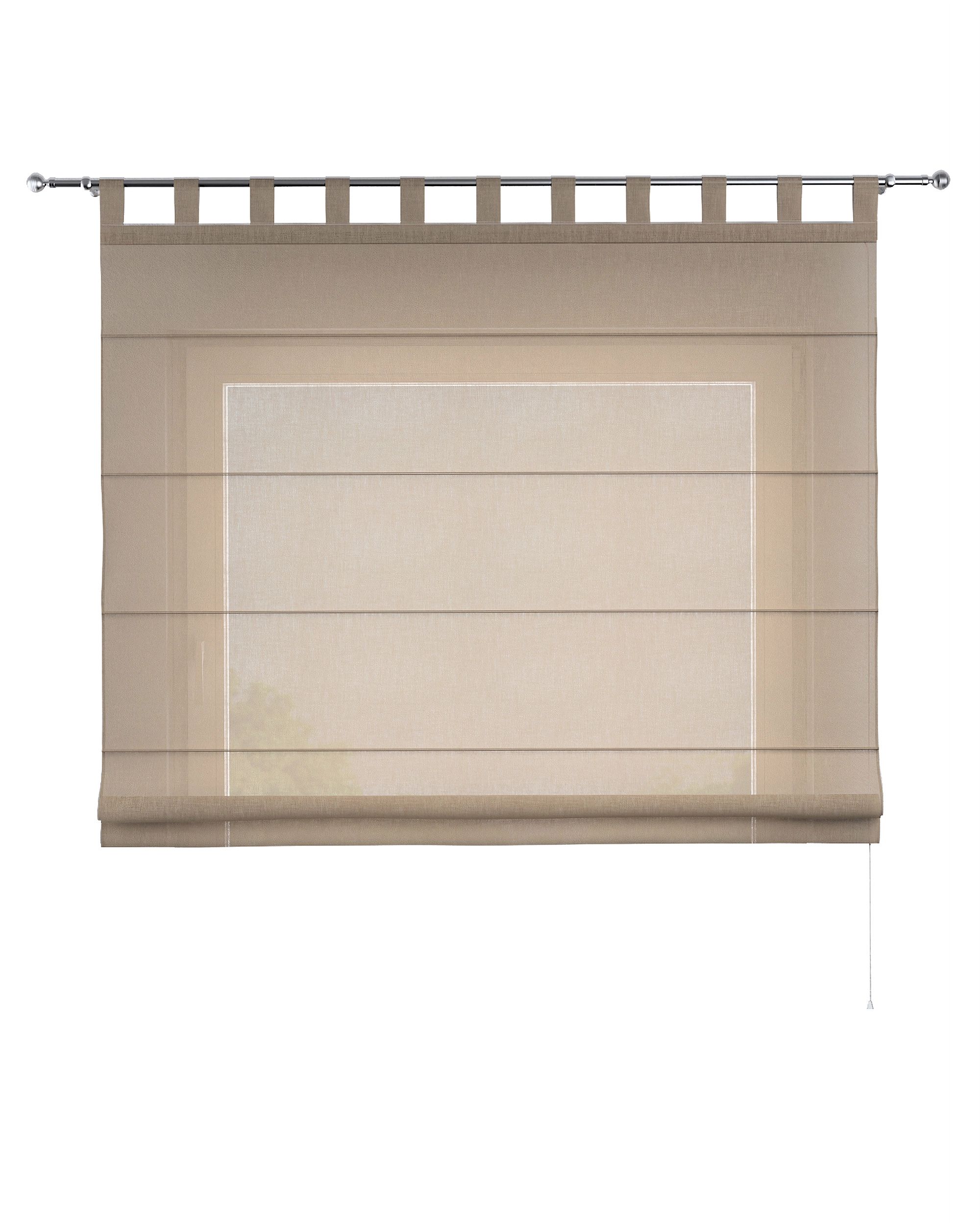 Verona tab top Roman blind product colour beige fabric structured (hover)