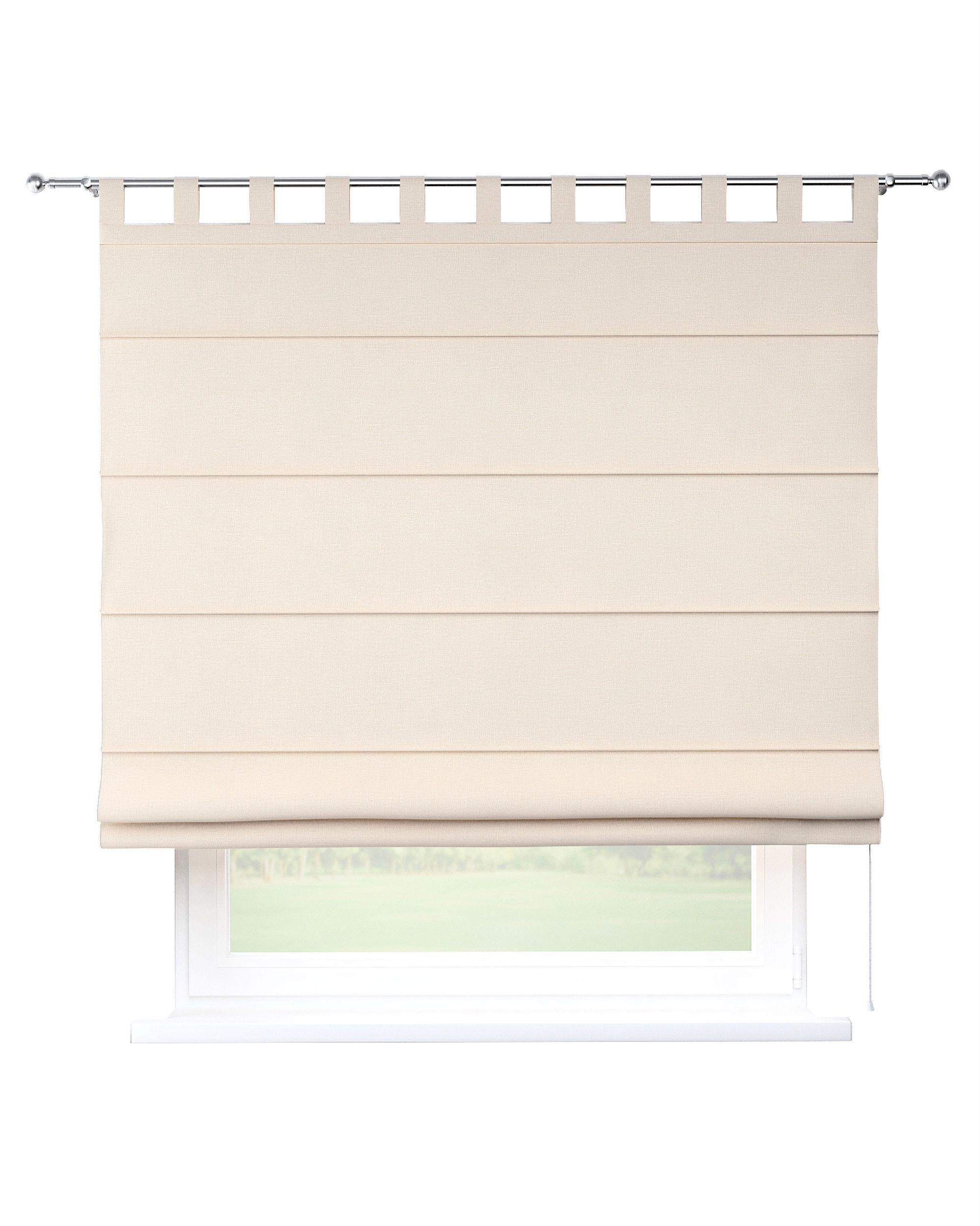 Verona tab top Roman blind product colour beige fabric structured