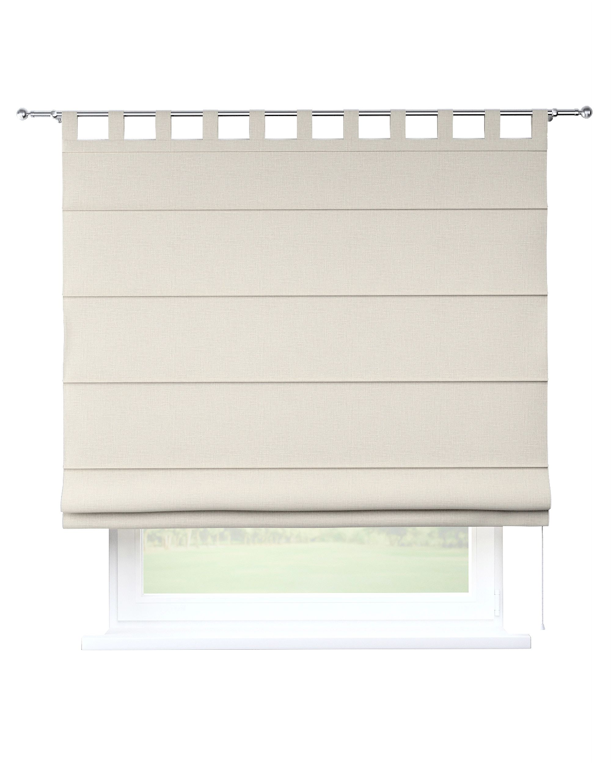Verona tab top Roman blind product colour grey fabric structured