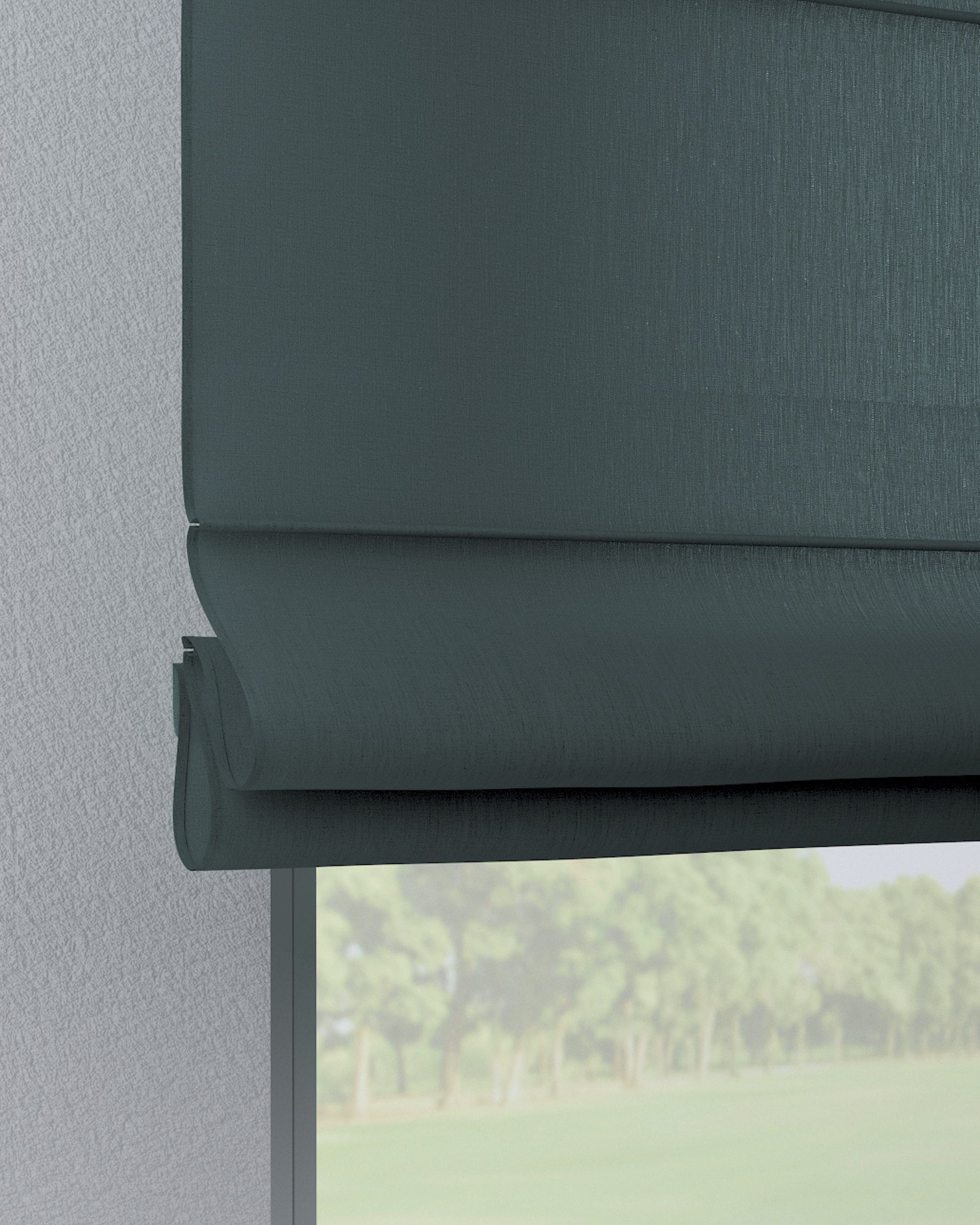 Verona tab top Roman blind product colour green fabric semi-sheer, structured (hover)