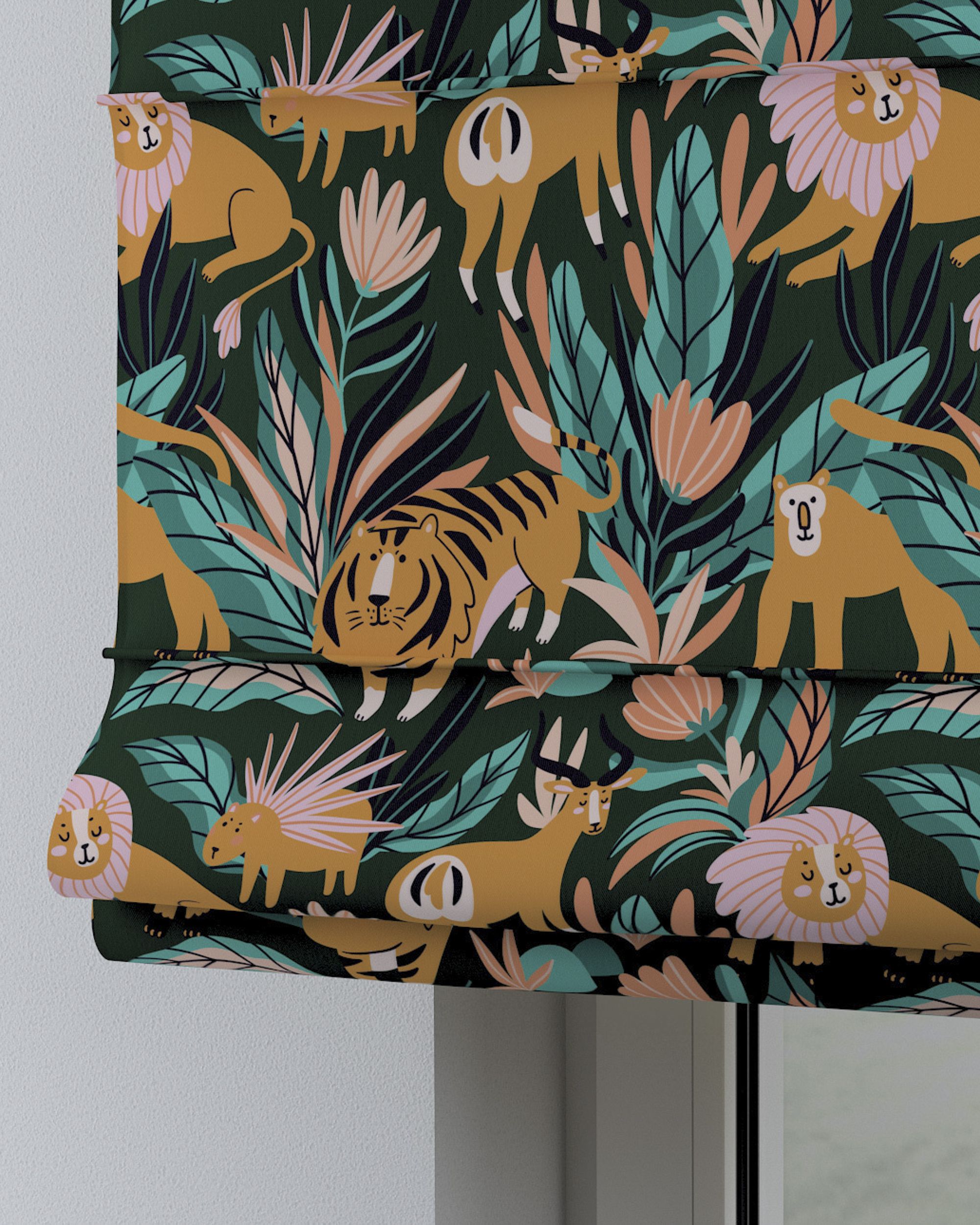 Verona tab top Roman blind product colour orange fabric patterned (hover)