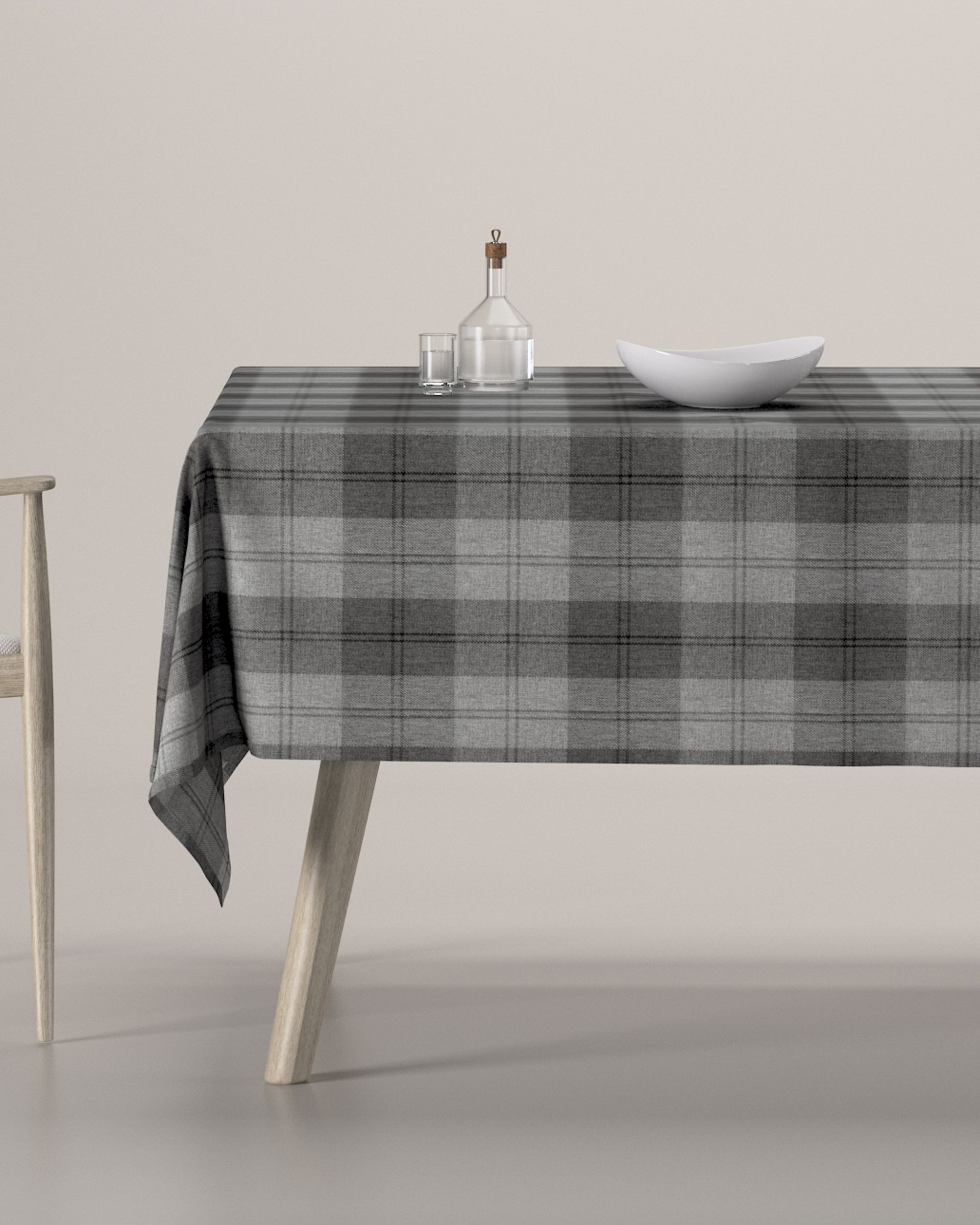 Rectangular tablecloth product colour grey fabric structured, patterned