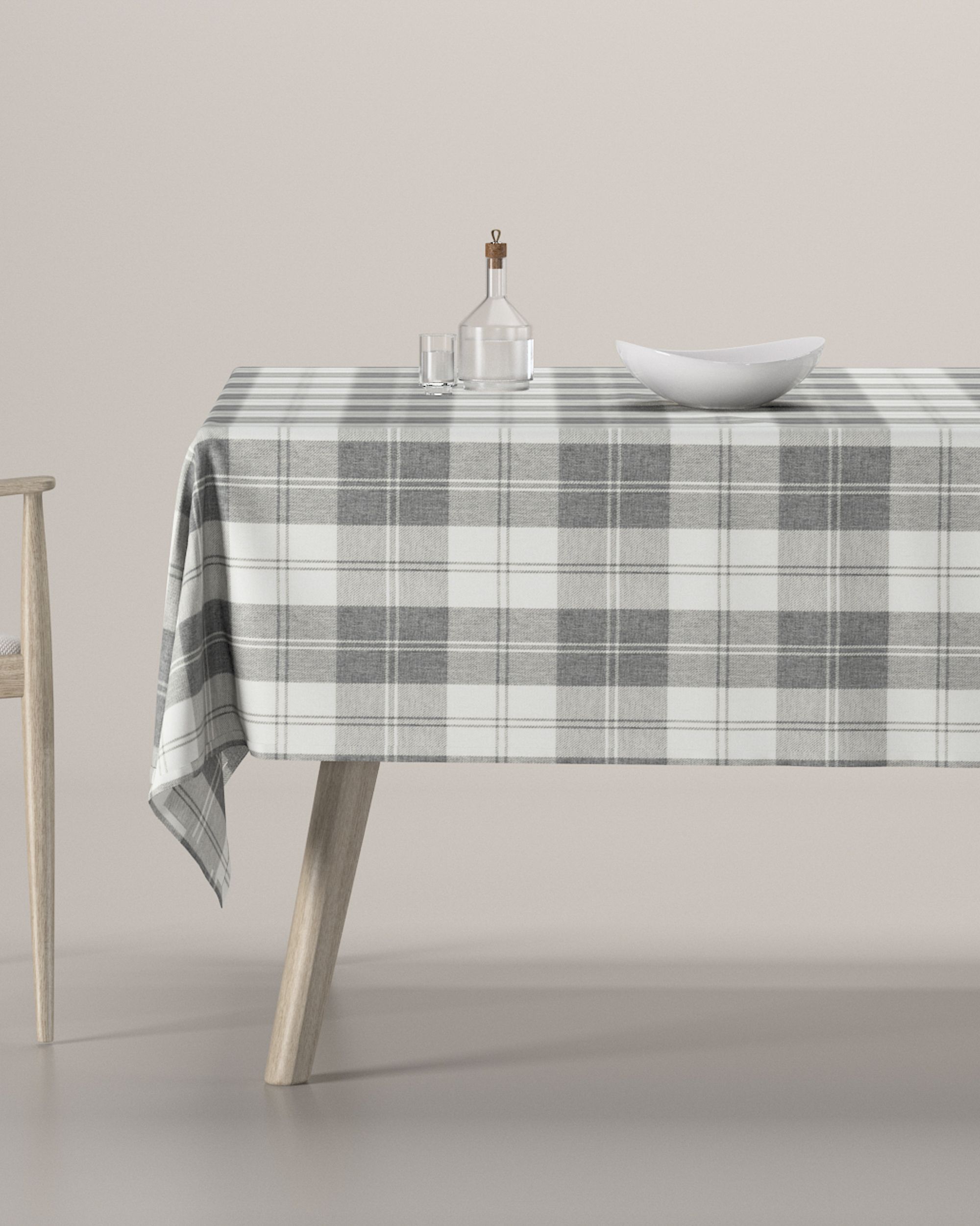 Rectangular tablecloth product colour grey fabric structured, patterned