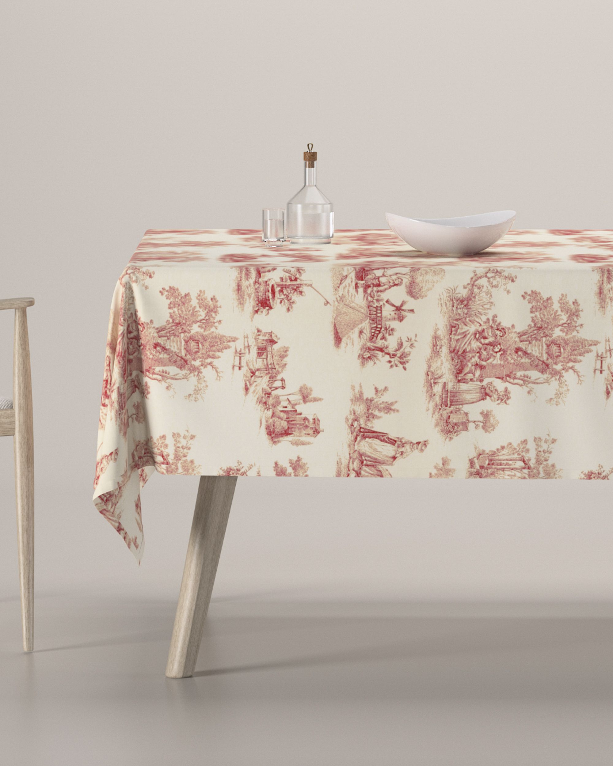 Rectangular tablecloth product colour red fabric patterned