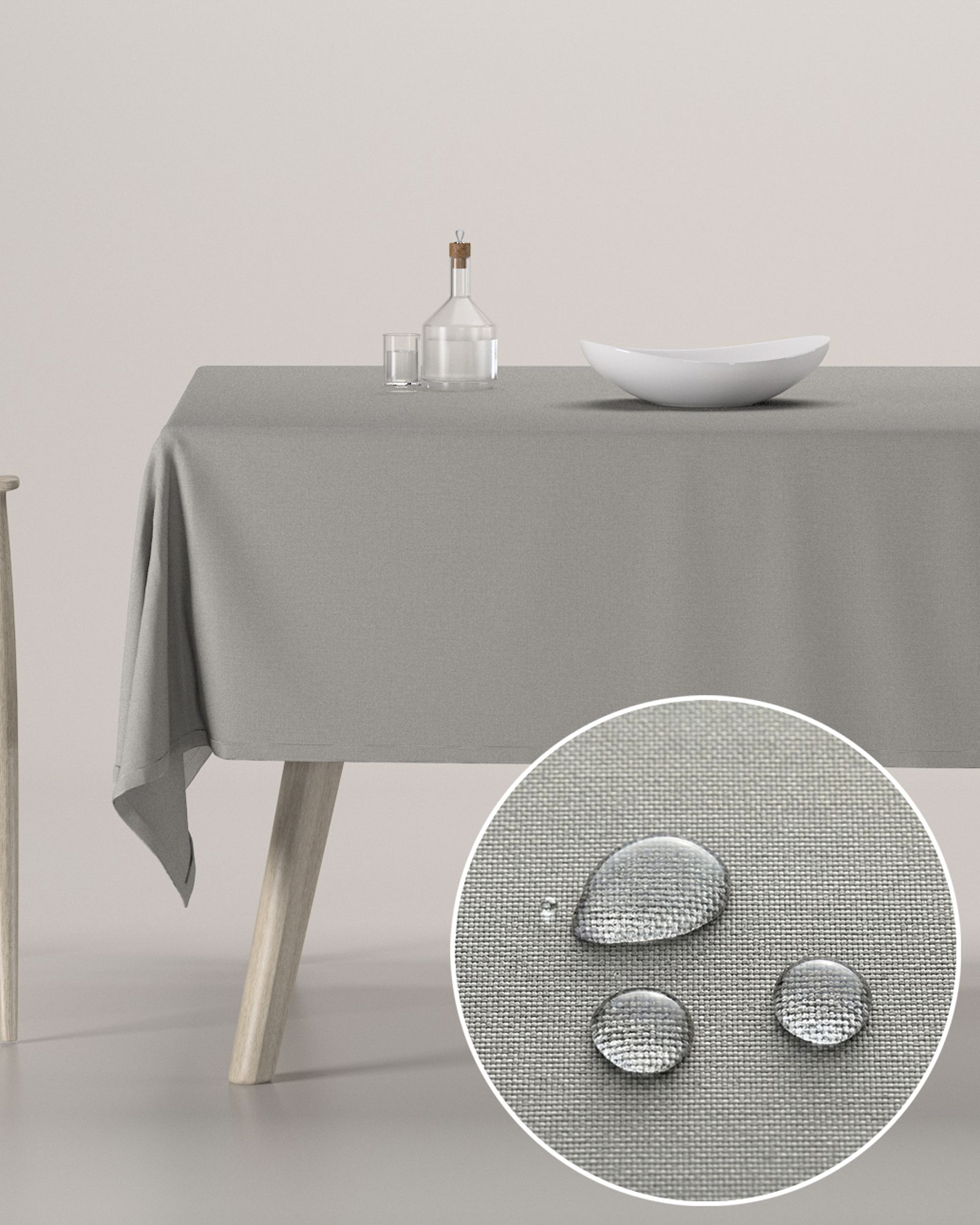 Rectangular tablecloth product colour beige fabric stain-resistant, structured