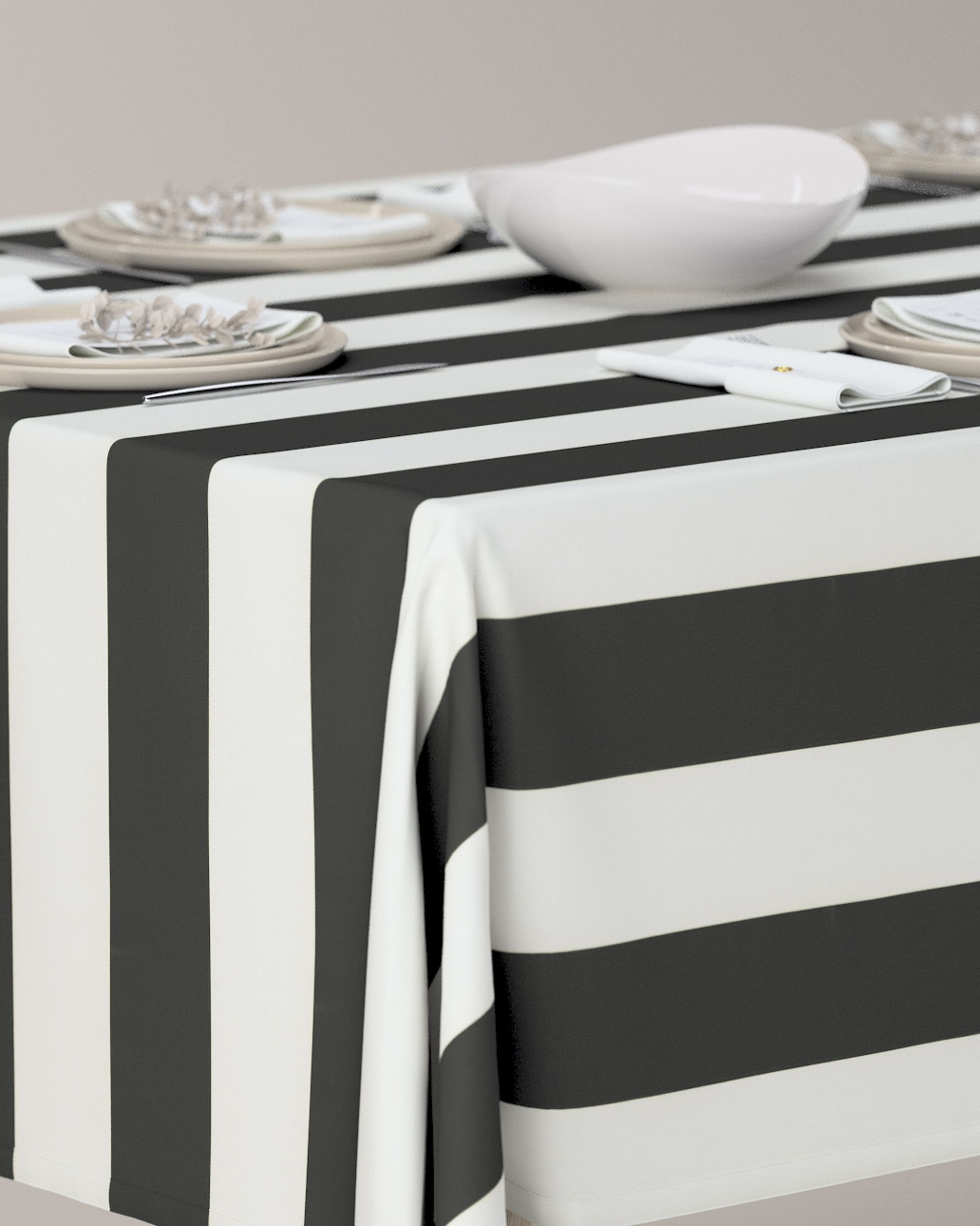 Rectangular tablecloth product colour black fabric patterned (hover)