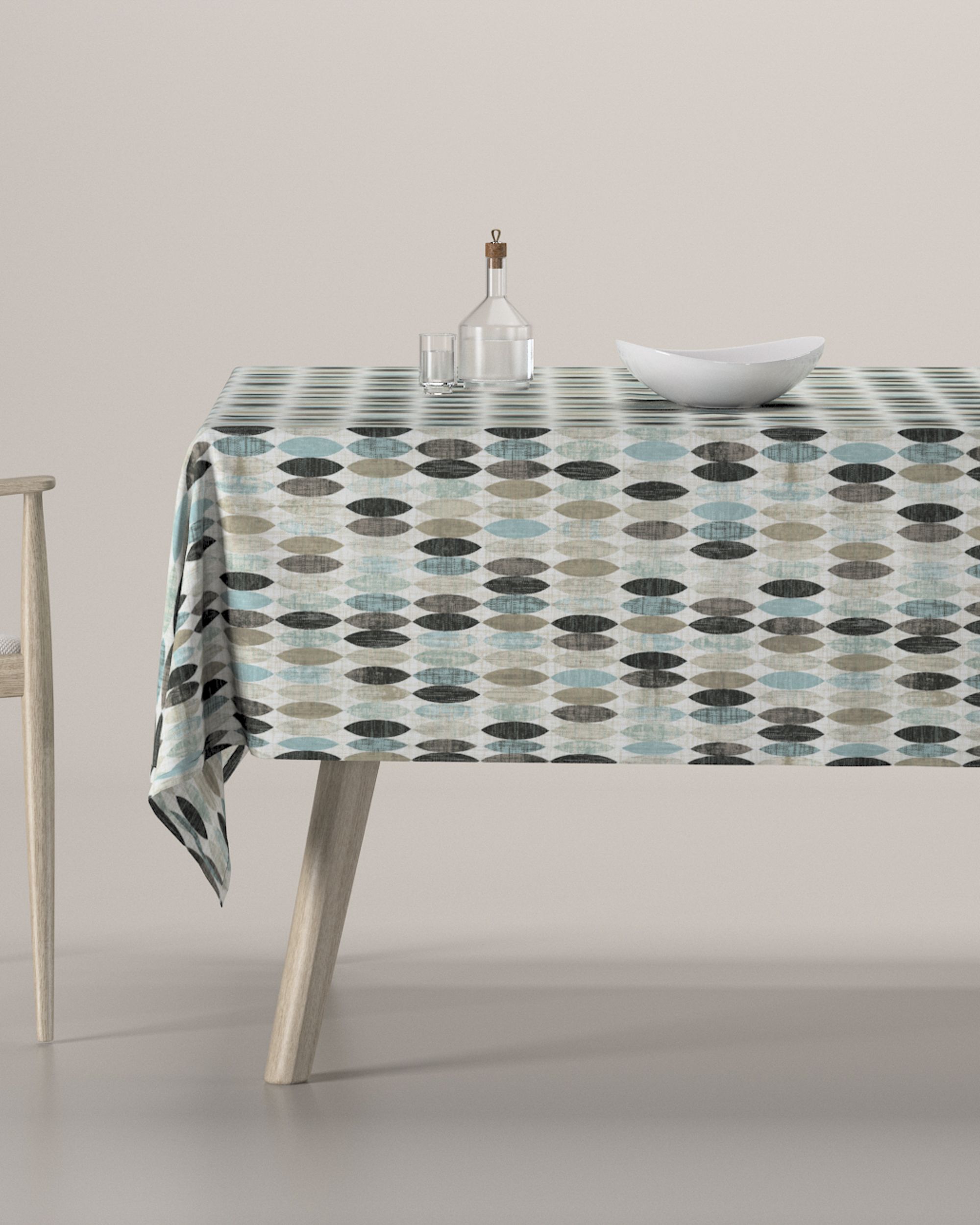 Rectangular tablecloth product colour beige fabric patterned