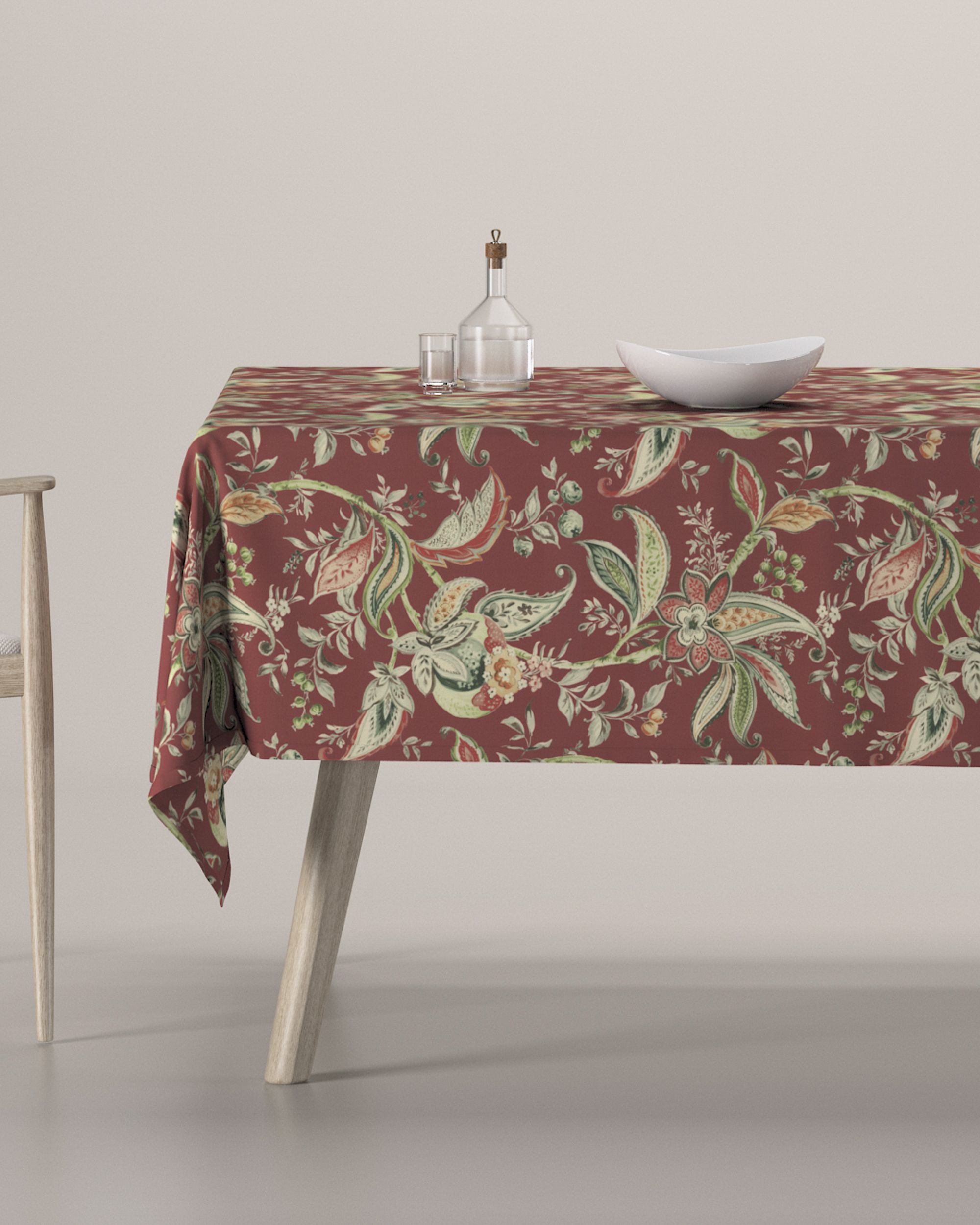 Rectangular tablecloth product colour red fabric patterned