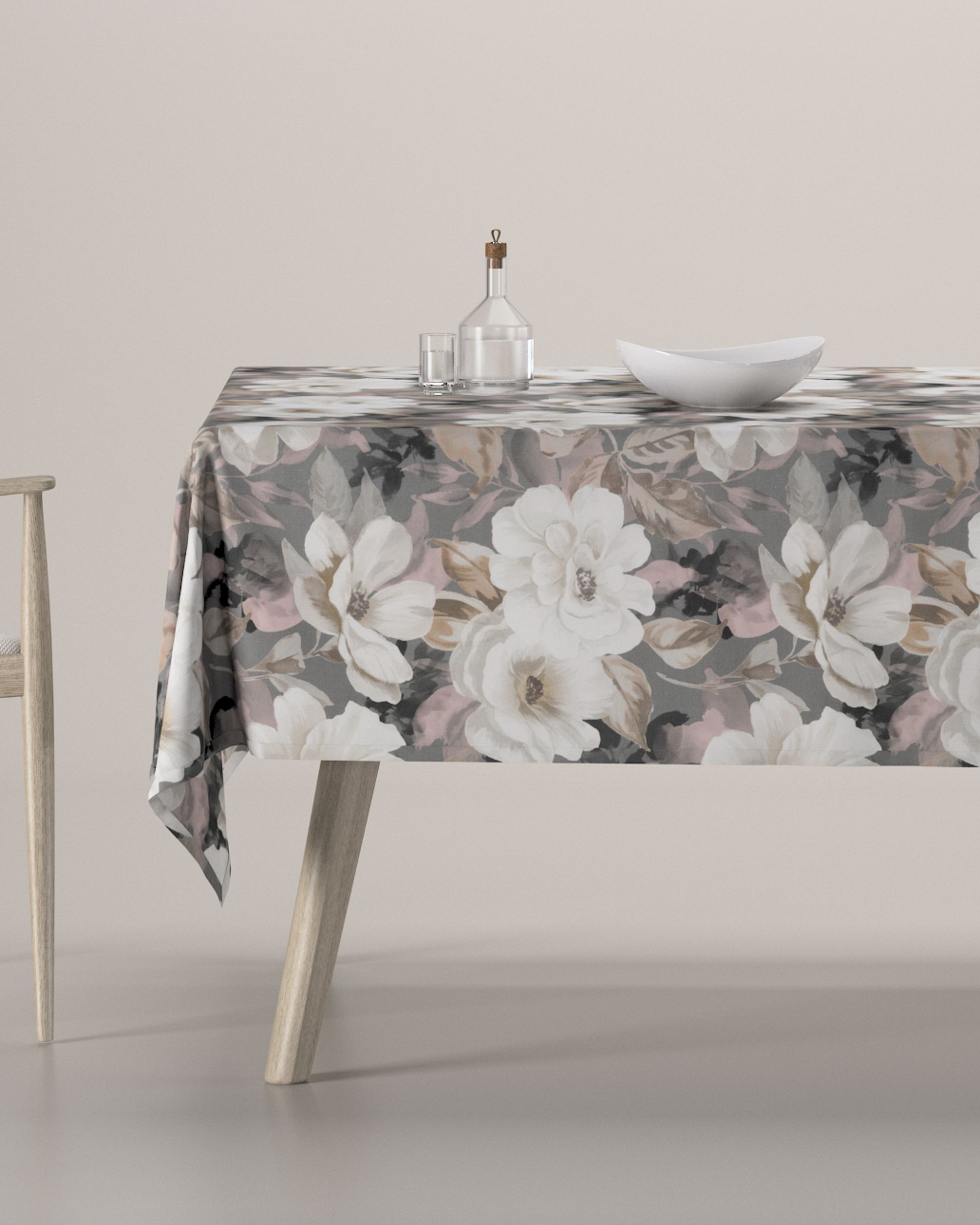 Rectangular tablecloth product colour grey fabric patterned