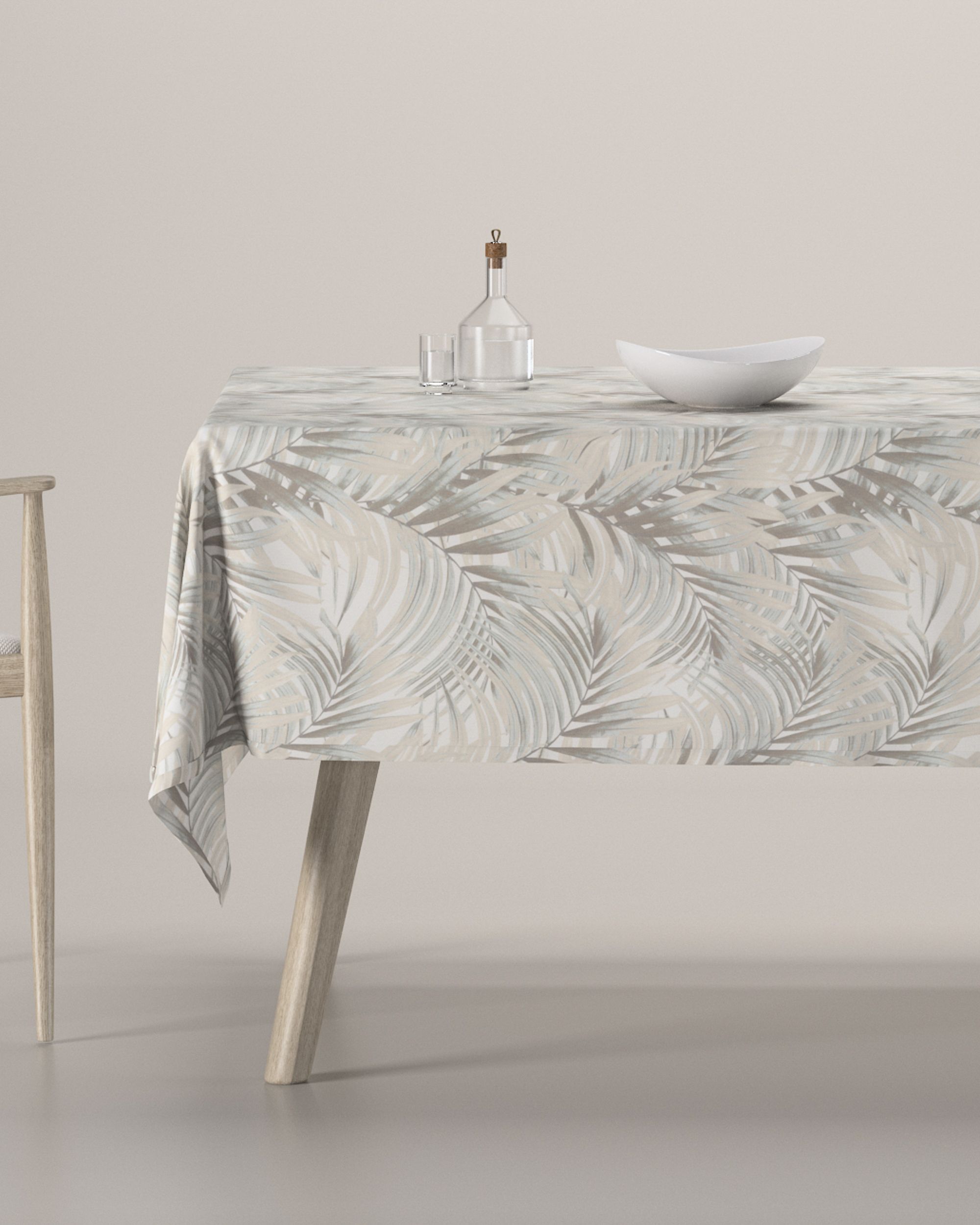 Rectangular tablecloth product colour beige fabric patterned