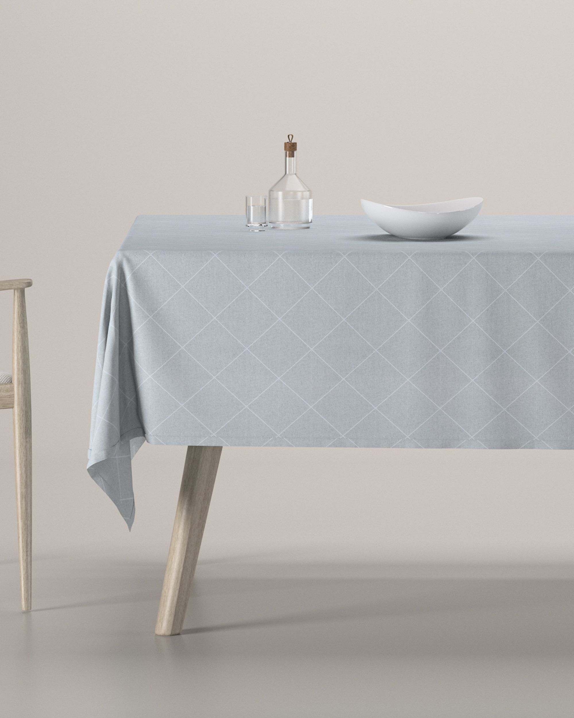 Rectangular tablecloth product colour grey fabric structured, patterned