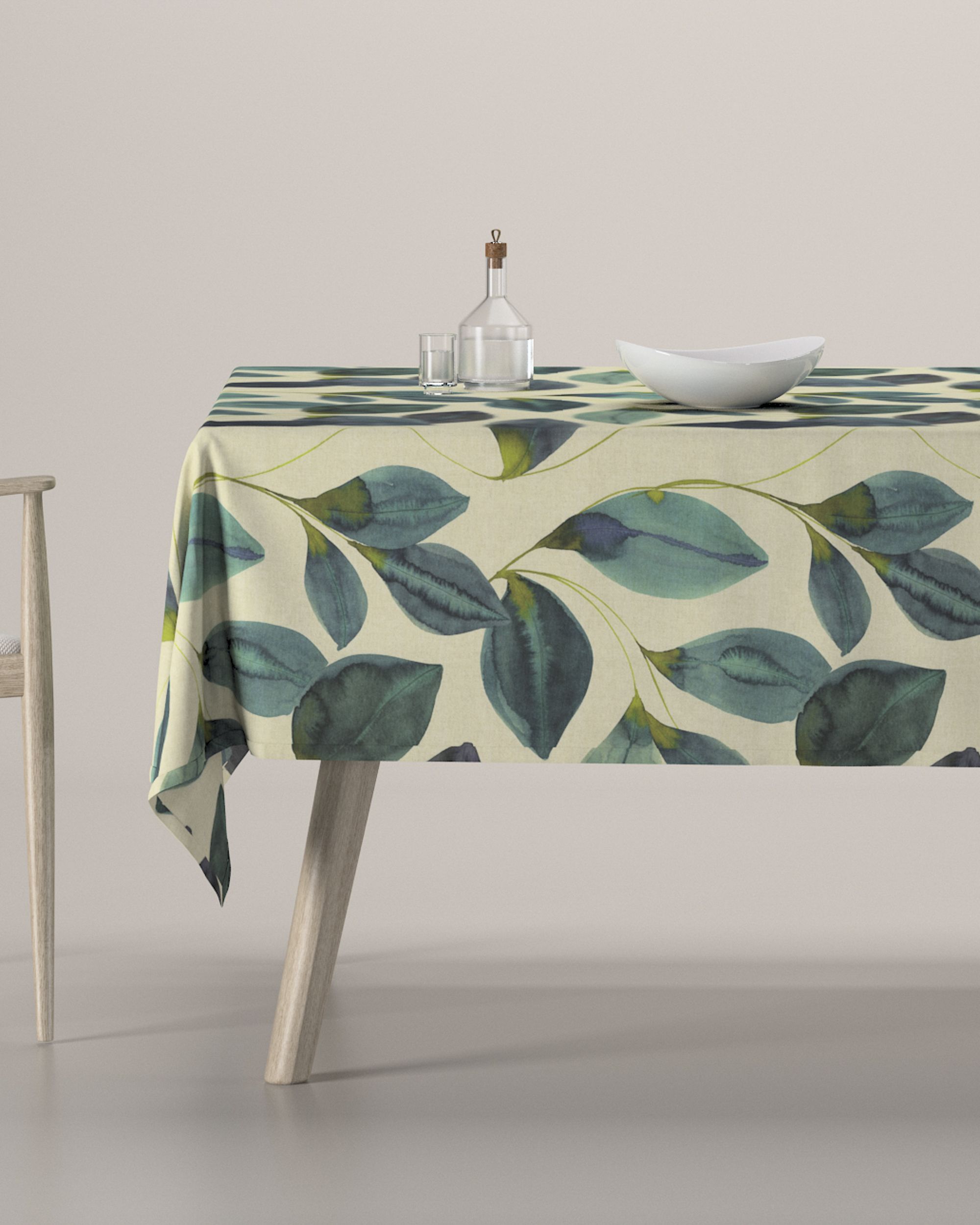 Rectangular tablecloth product colour green fabric patterned