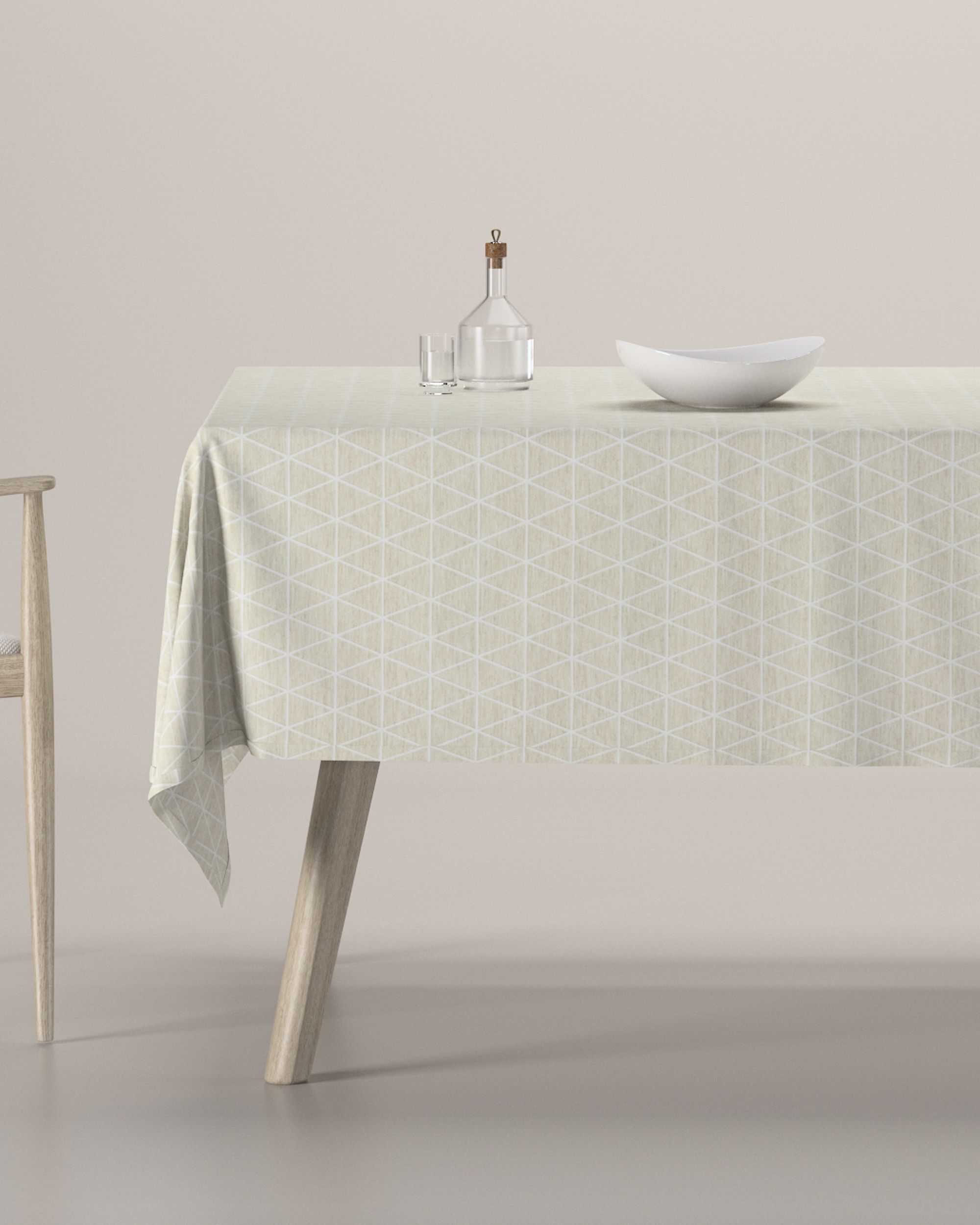 Rectangular tablecloth product colour beige fabric structured, patterned