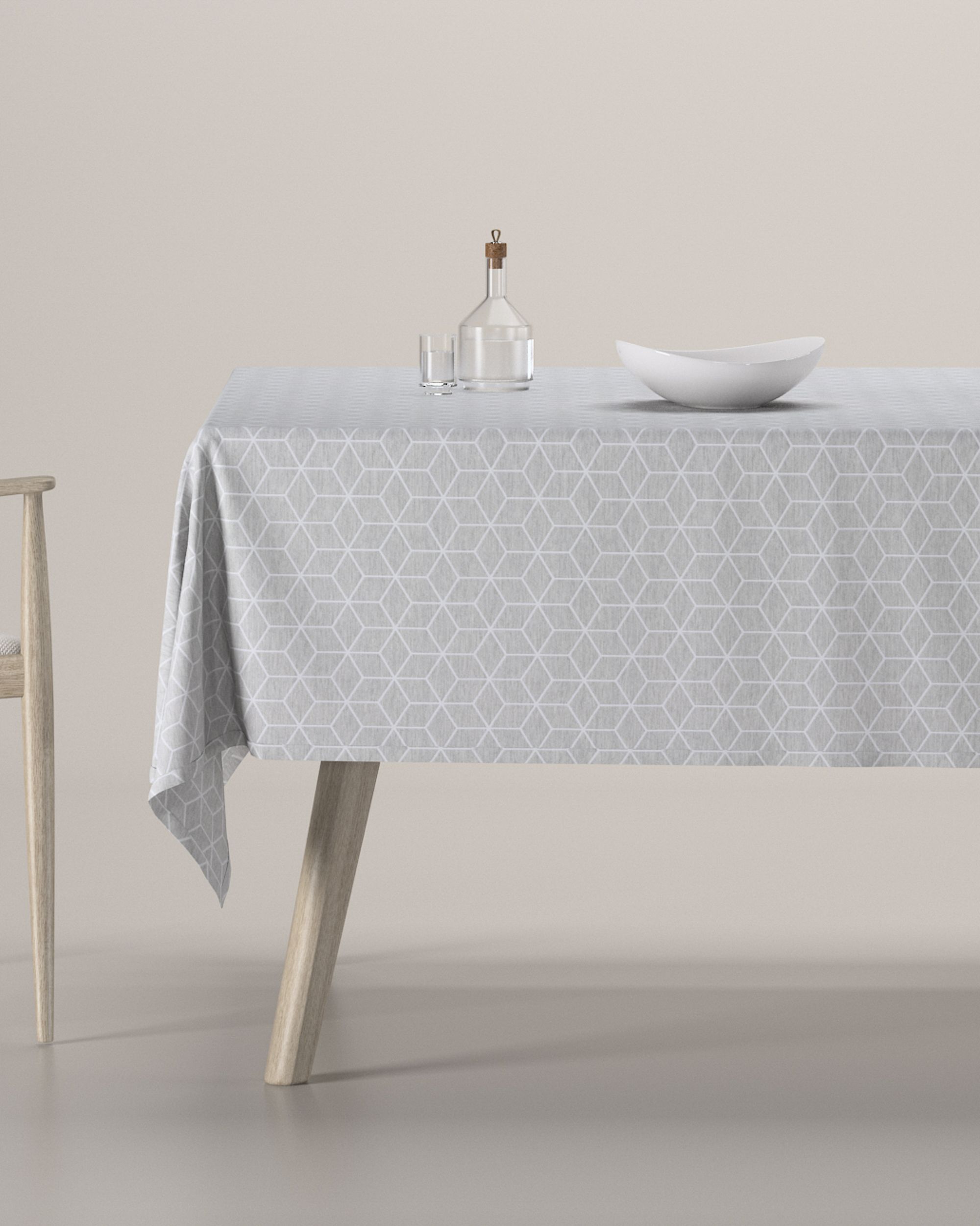 Rectangular tablecloth product colour grey fabric structured, patterned