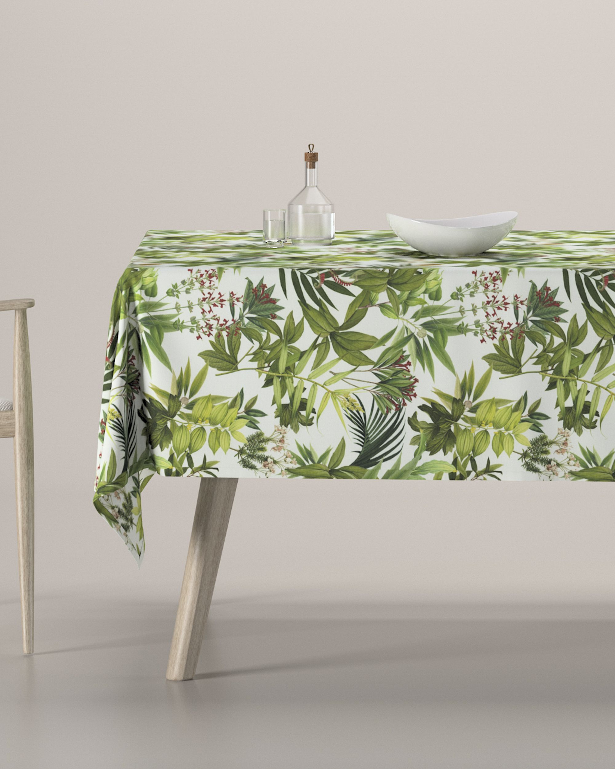 Rectangular tablecloth product colour green fabric patterned