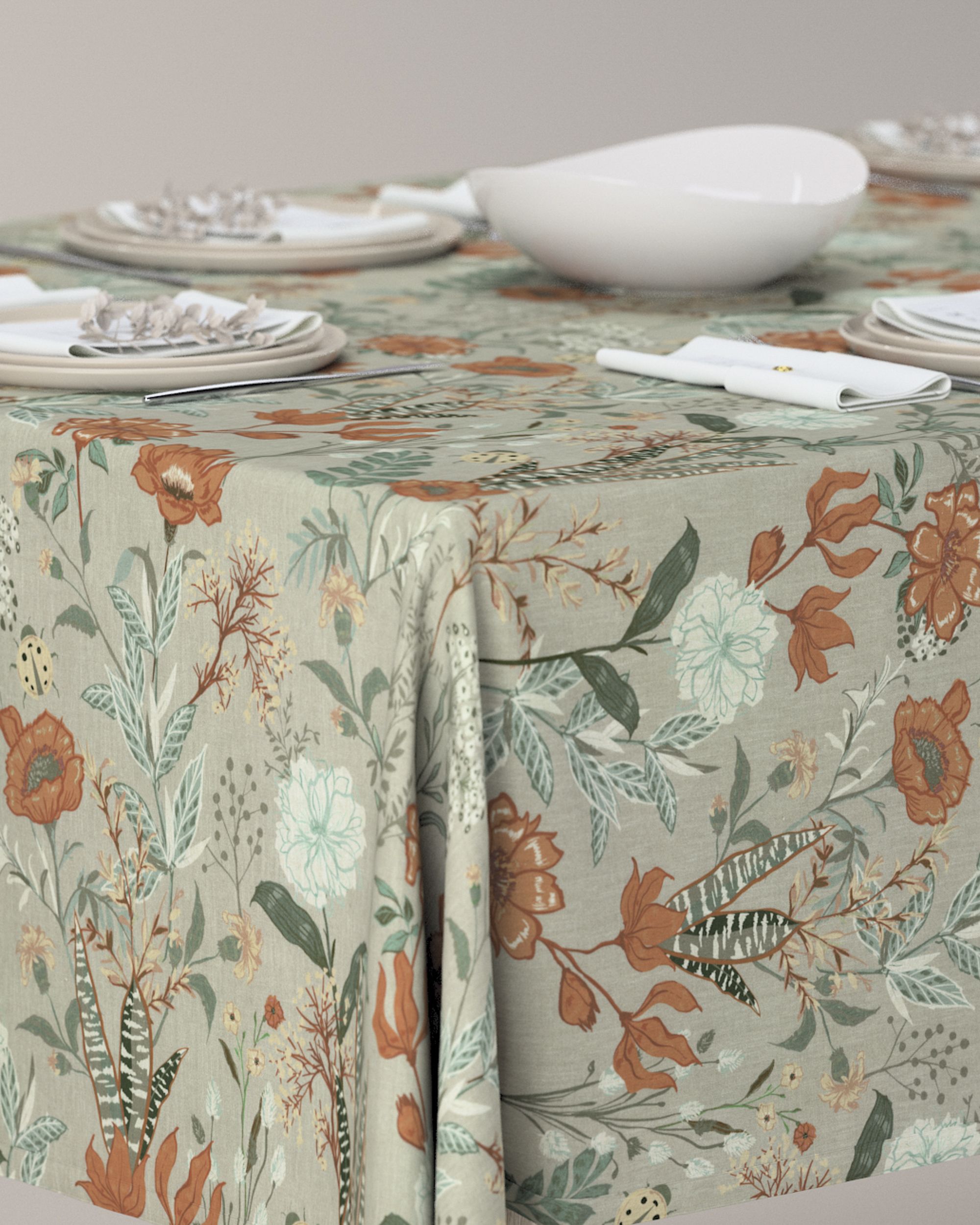 Rectangular tablecloth product colour multicolour fabric patterned (hover)