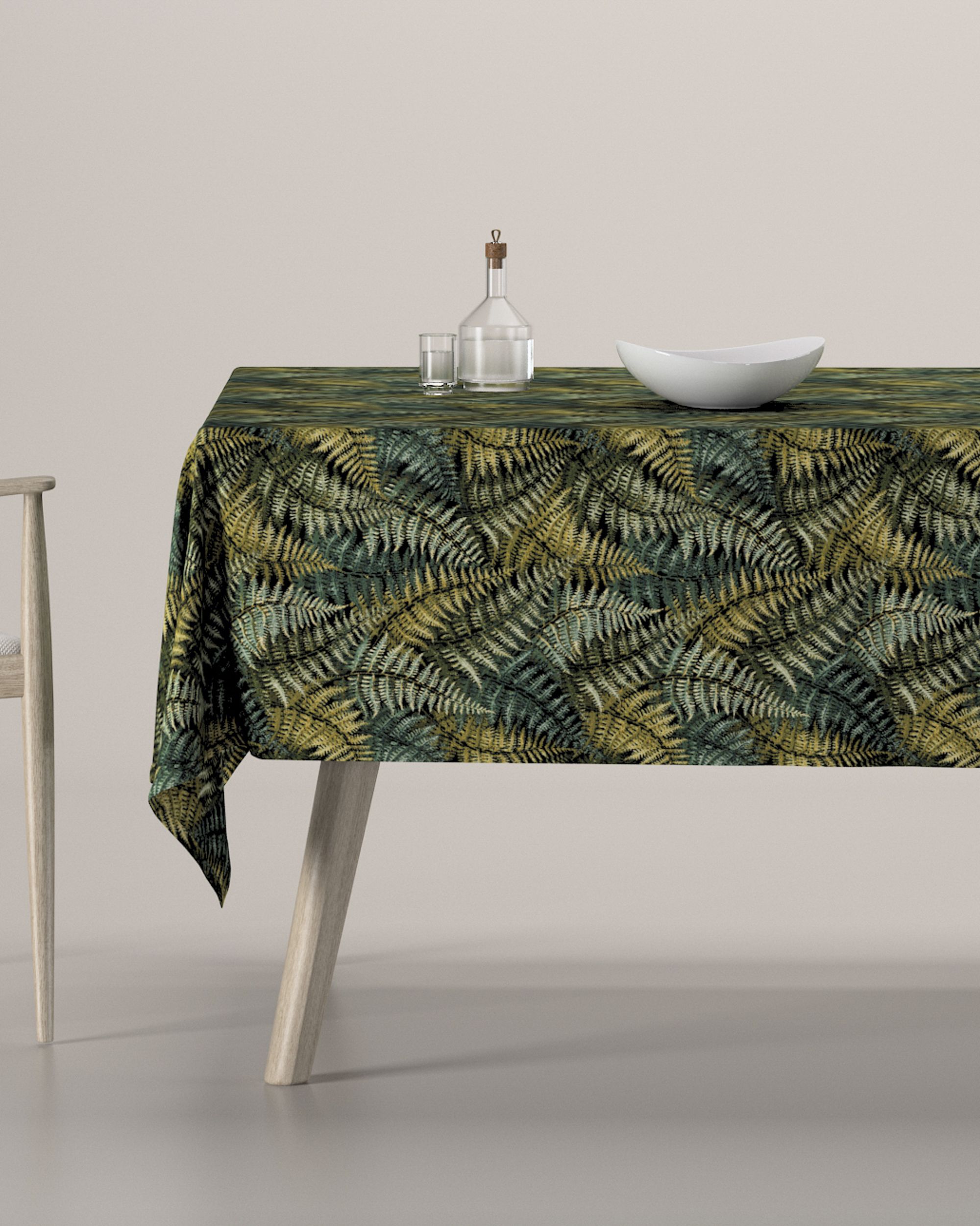 Rectangular tablecloth product colour green fabric structured, patterned