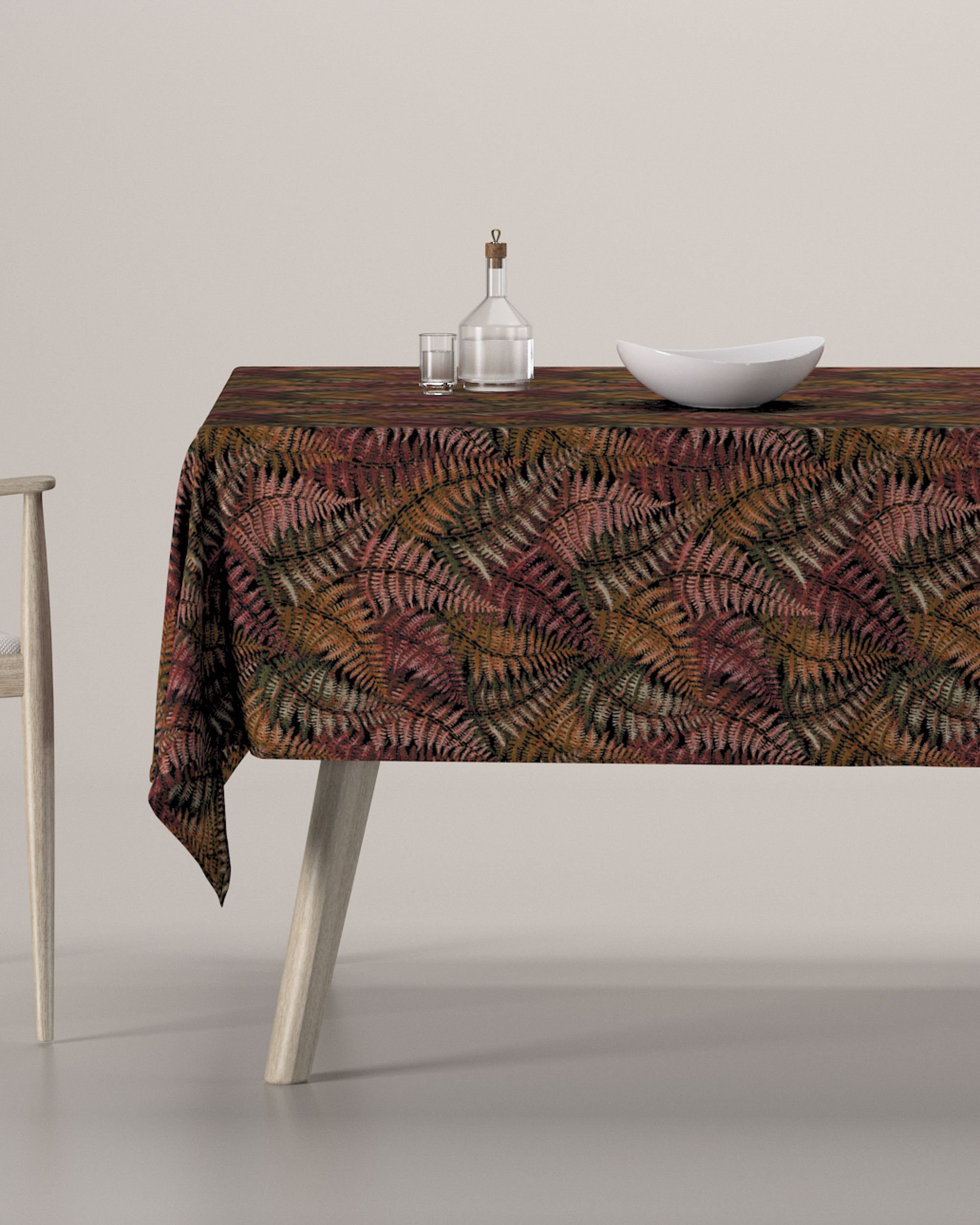Rectangular tablecloth product colour burgundy fabric structured, patterned
