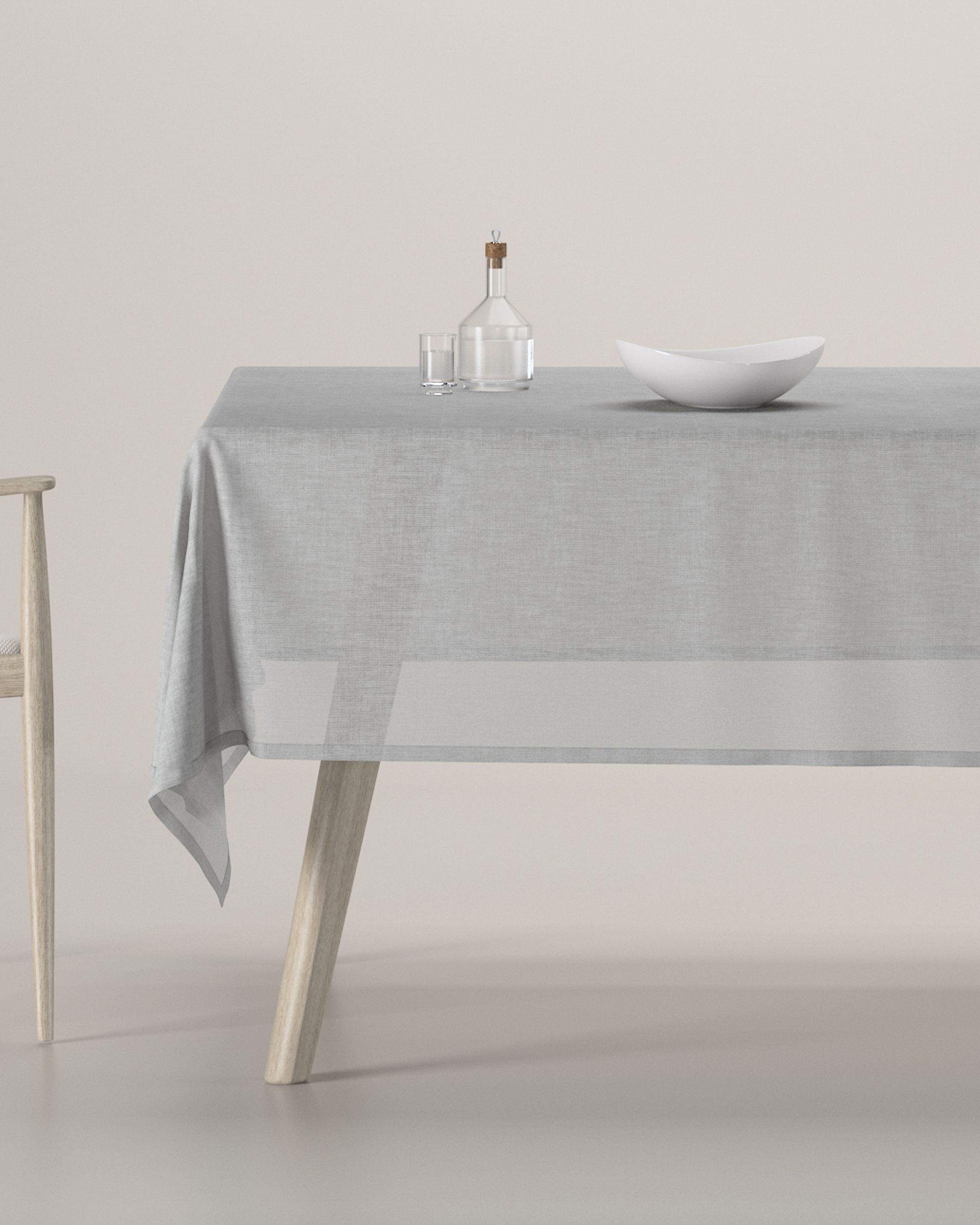 Rectangular tablecloth product colour grey fabric structured