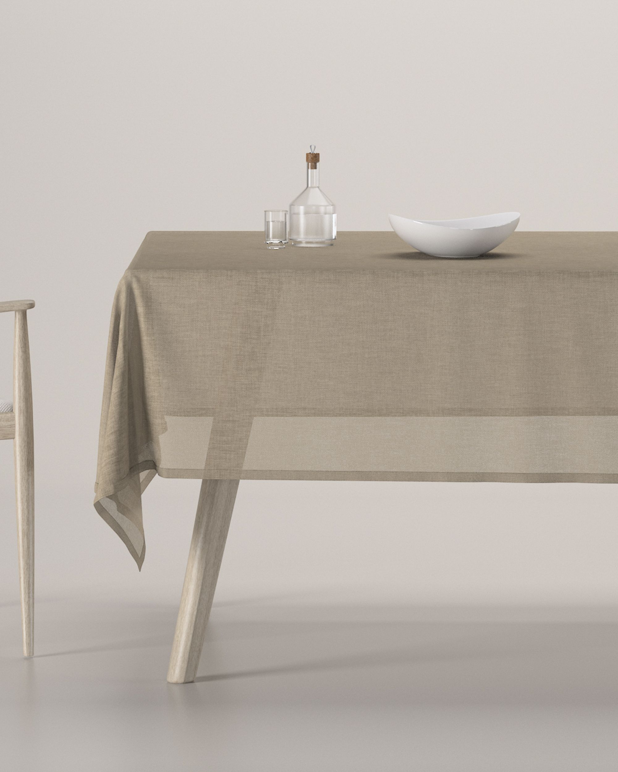 Rectangular tablecloth product colour beige fabric structured