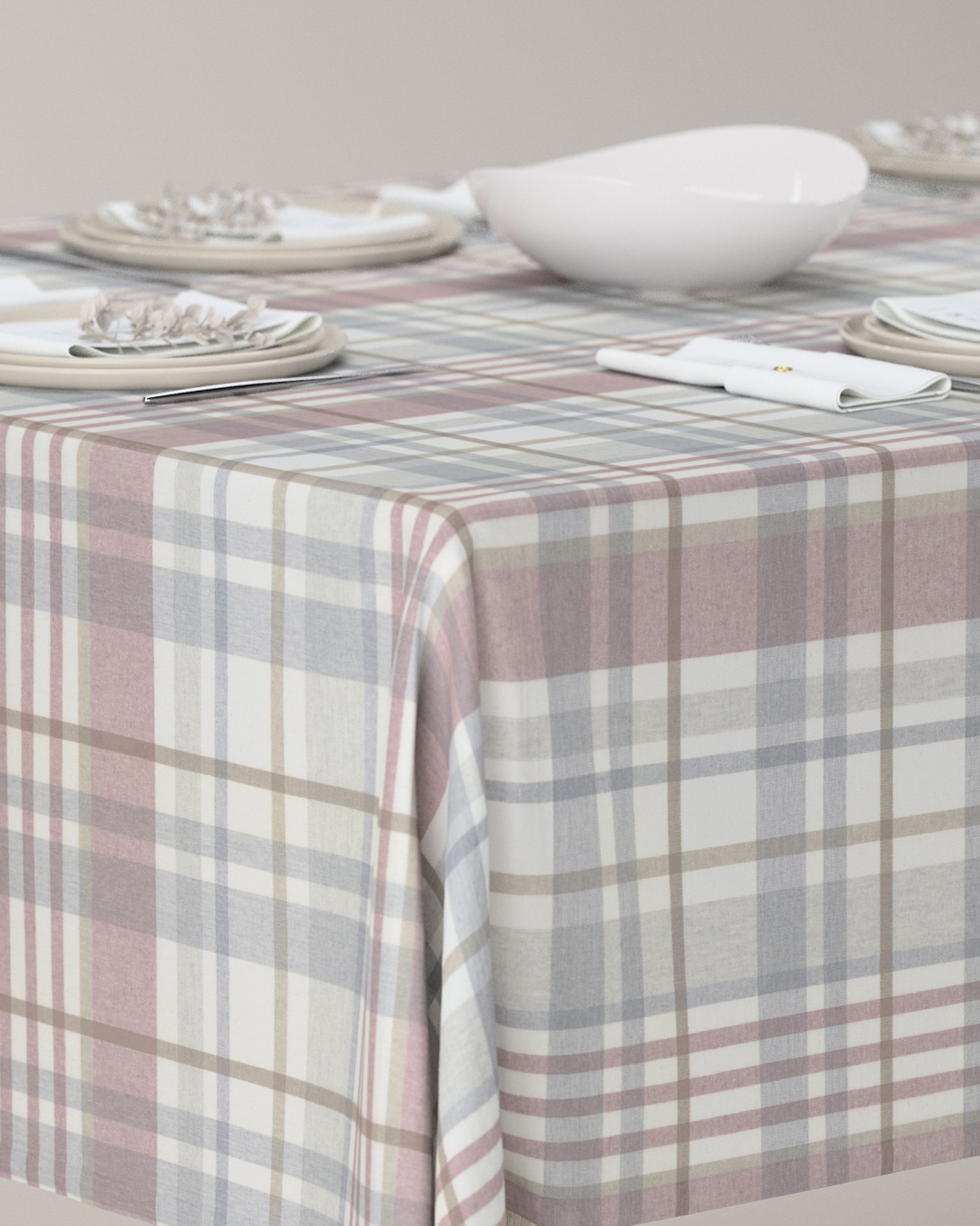 Rectangular tablecloth product colour grey fabric patterned (hover)