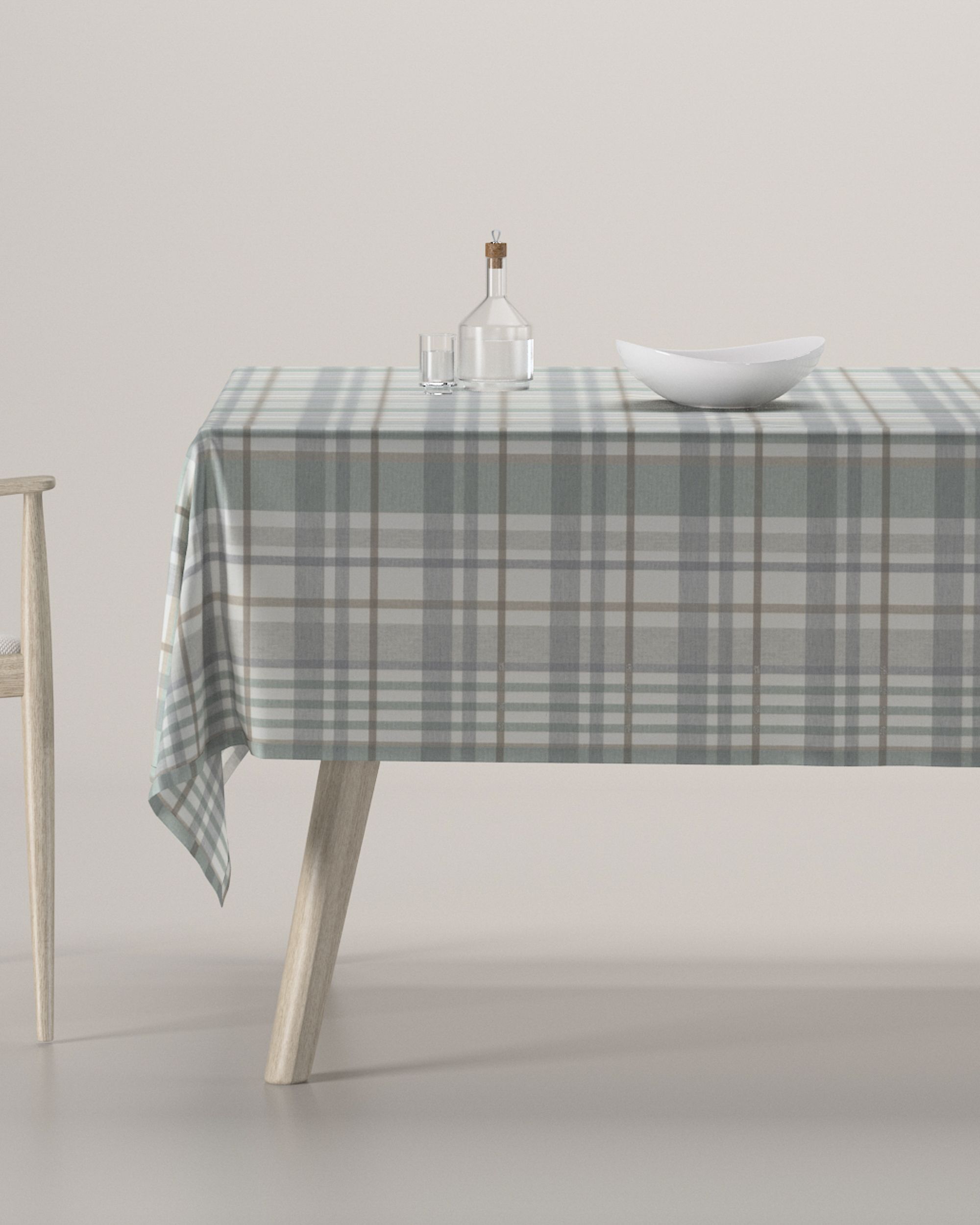 Rectangular tablecloth product colour green fabric patterned