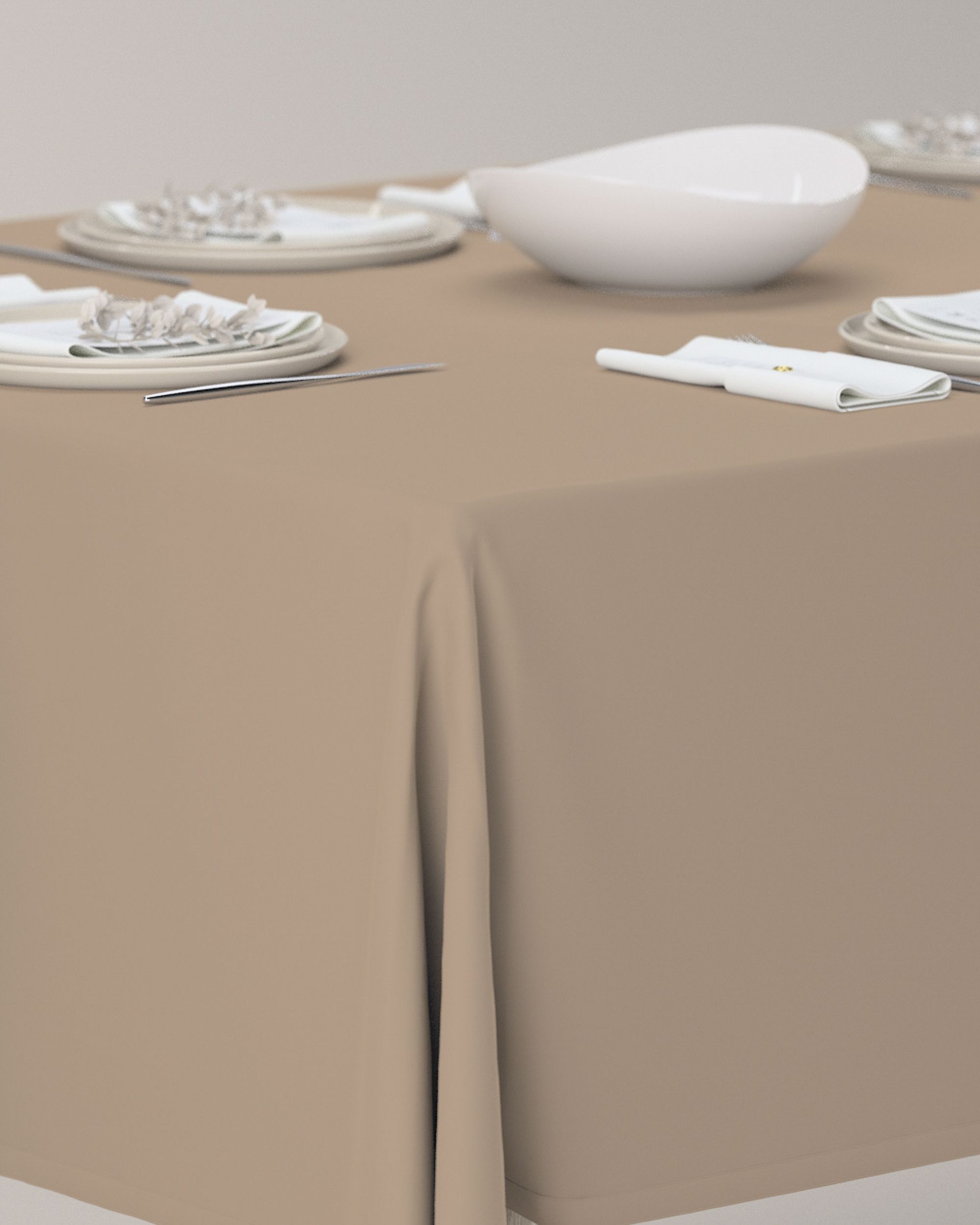 Rectangular tablecloth product colour beige (hover)