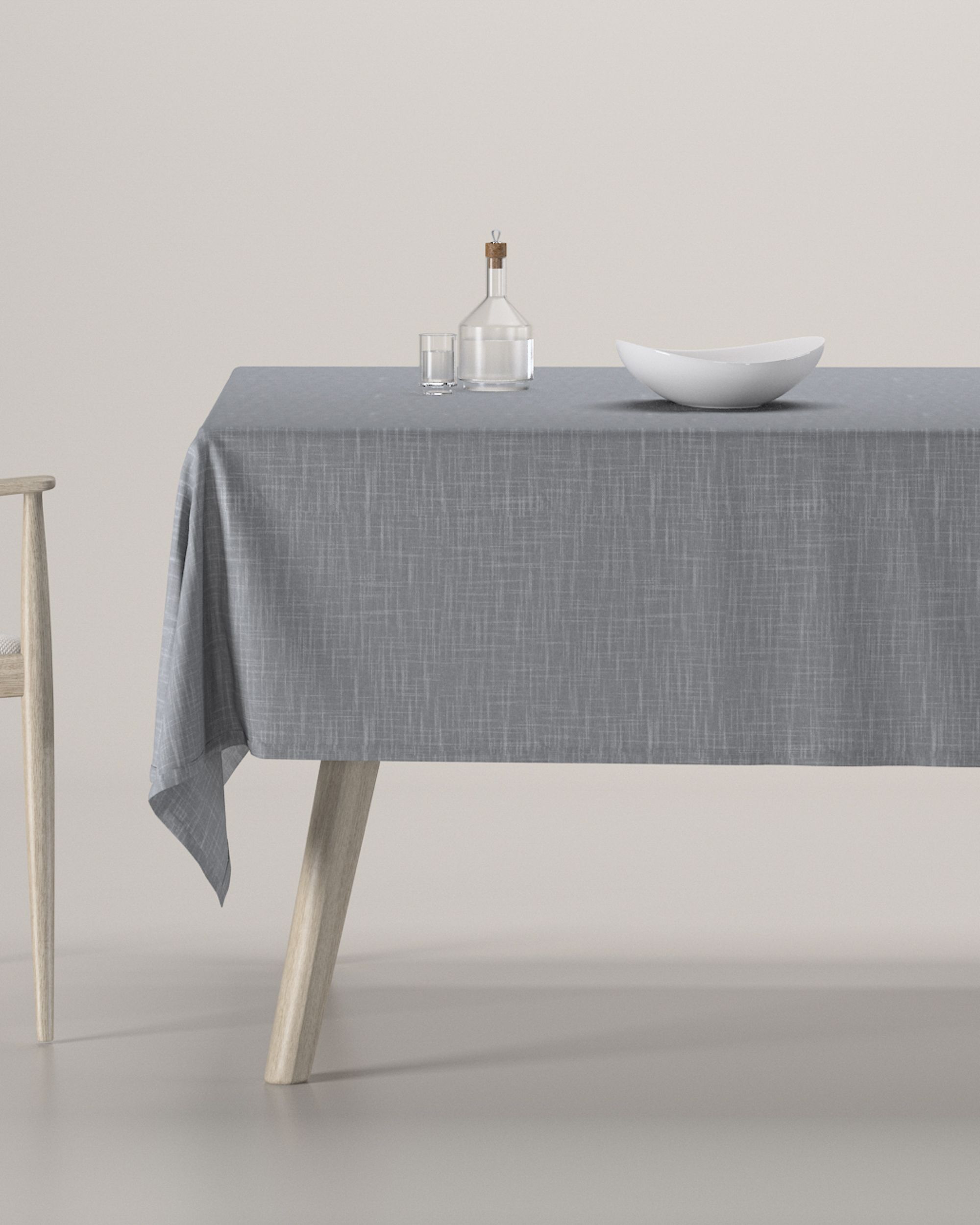 Rectangular tablecloth product colour grey fabric structured