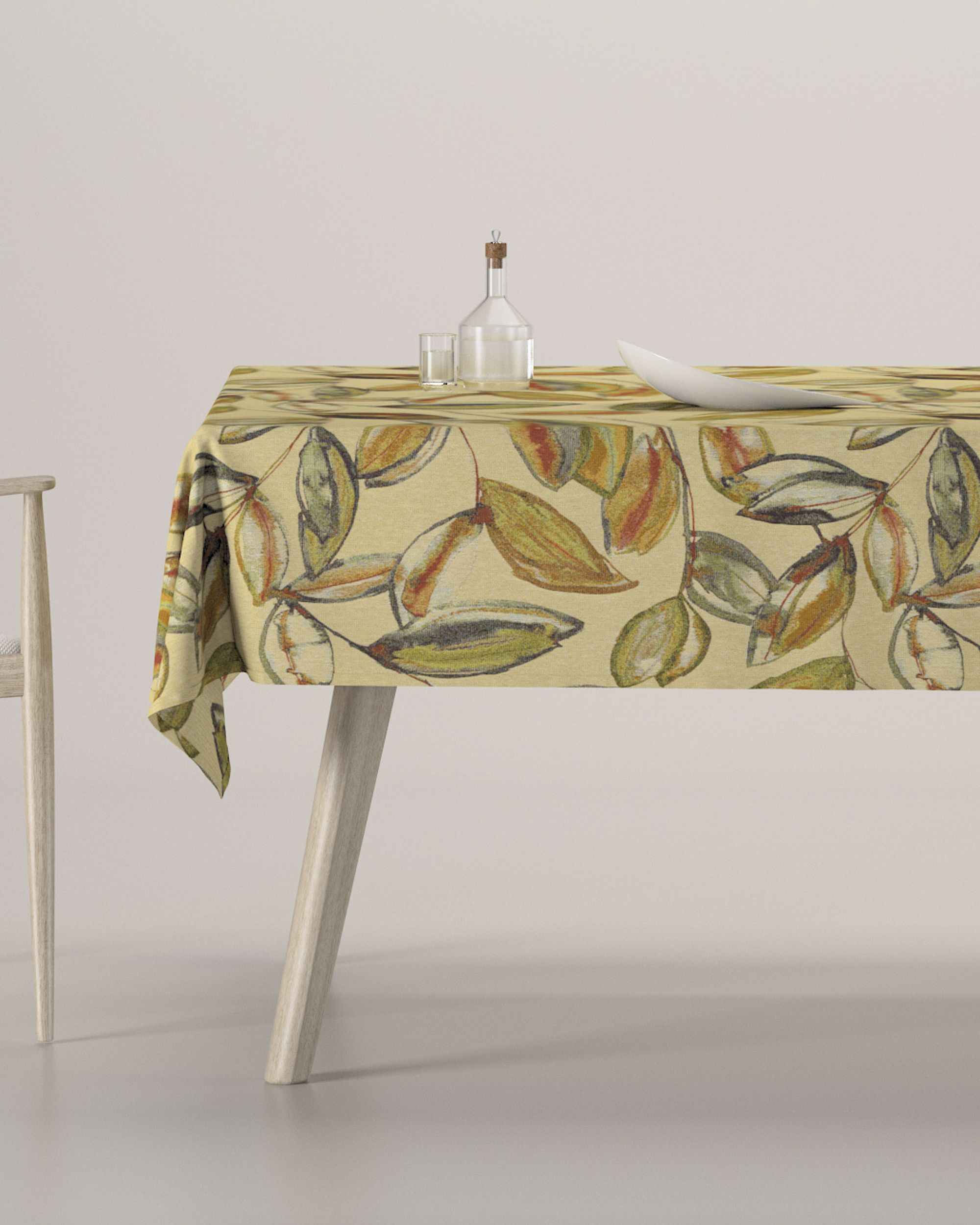 Rectangular tablecloth product colour beige fabric structured, patterned