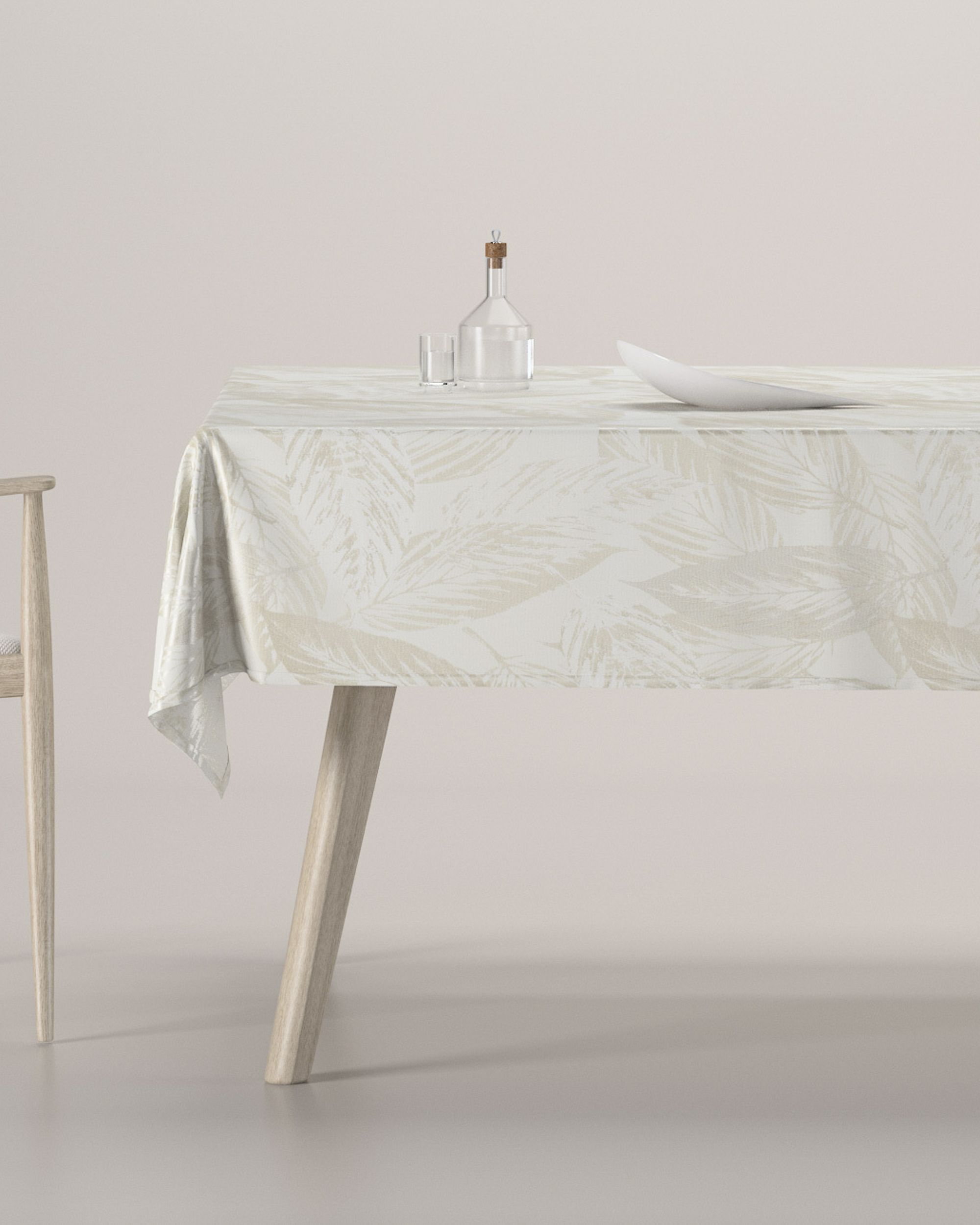 Rectangular tablecloth product colour green fabric gloss, structured, patterned