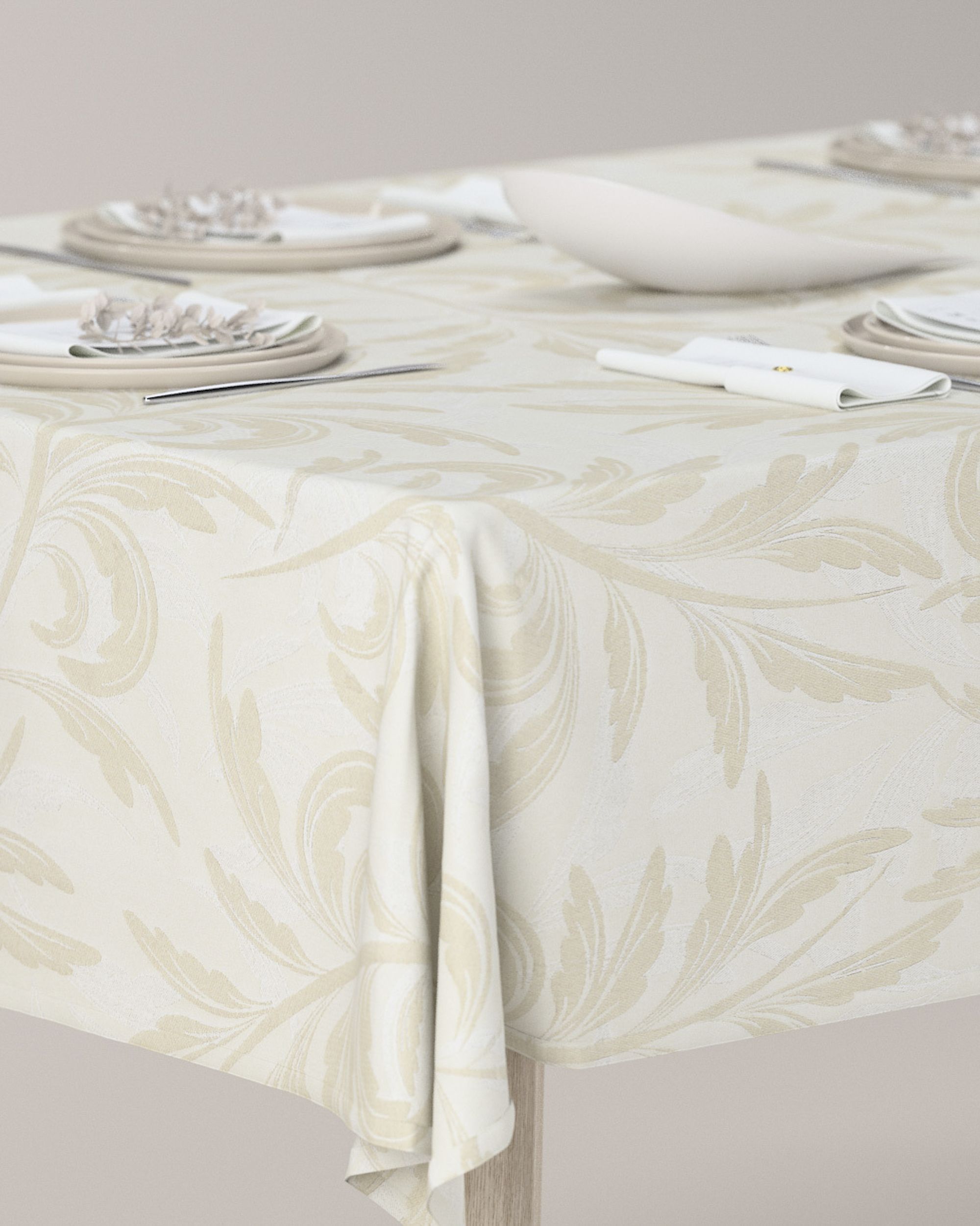 Rectangular tablecloth product colour grey fabric gloss, structured, patterned (hover)