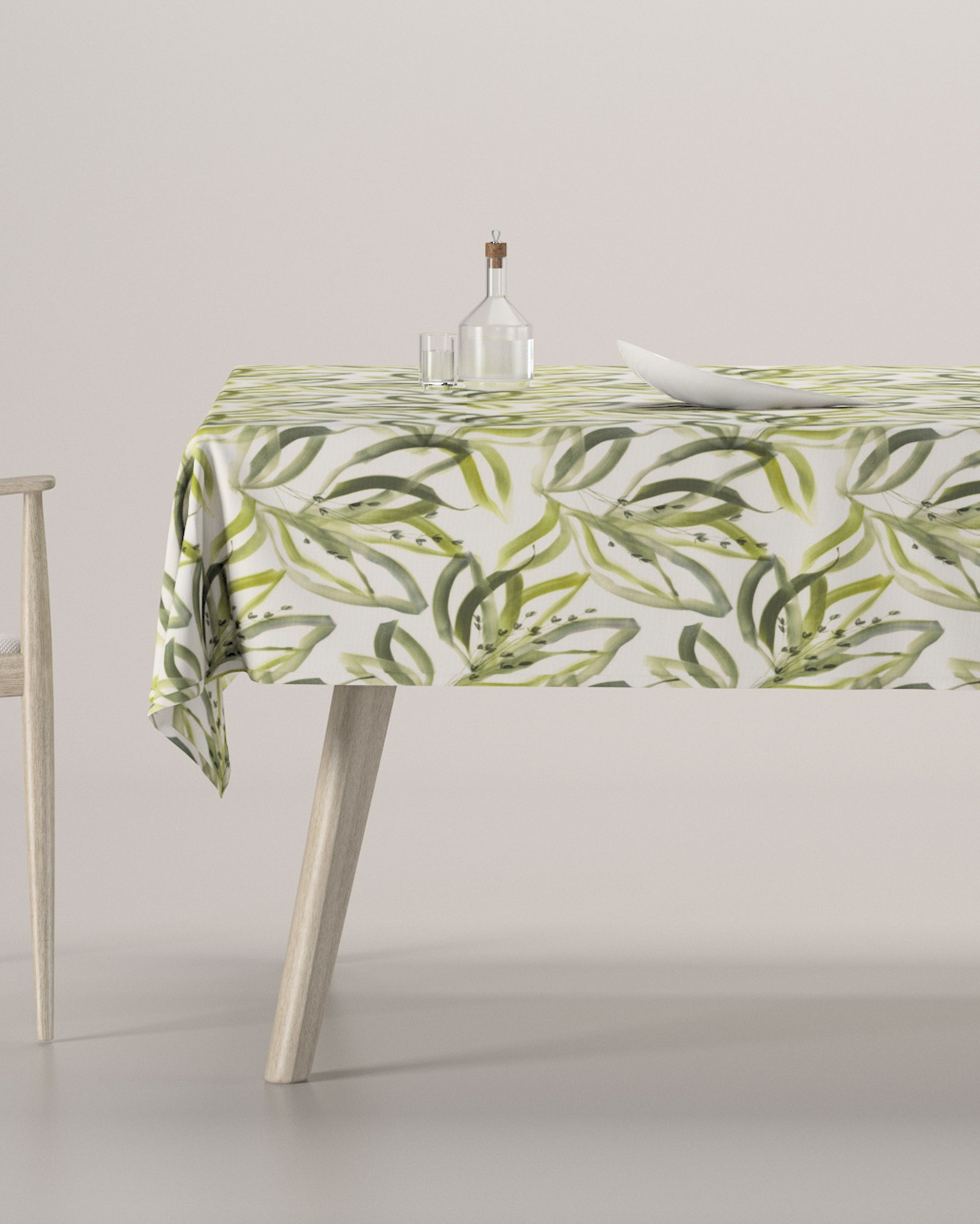 Rectangular tablecloth product colour green fabric patterned