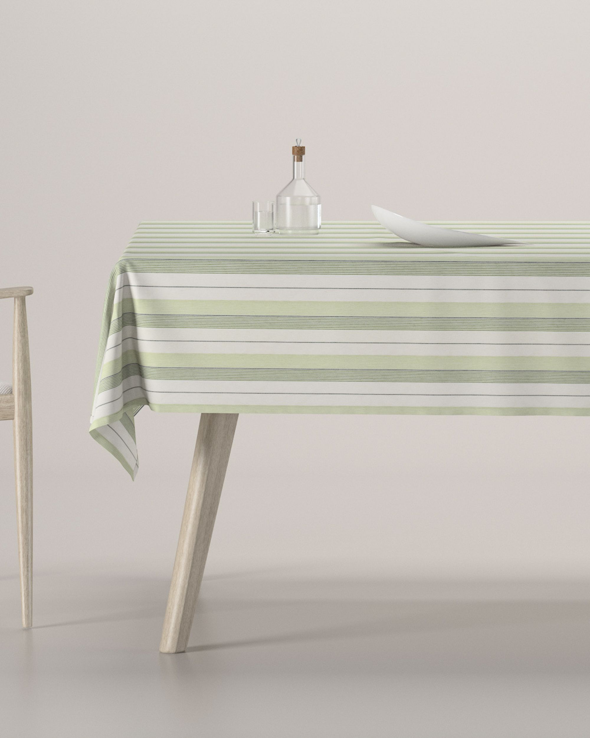 Rectangular tablecloth product colour green fabric structured, patterned