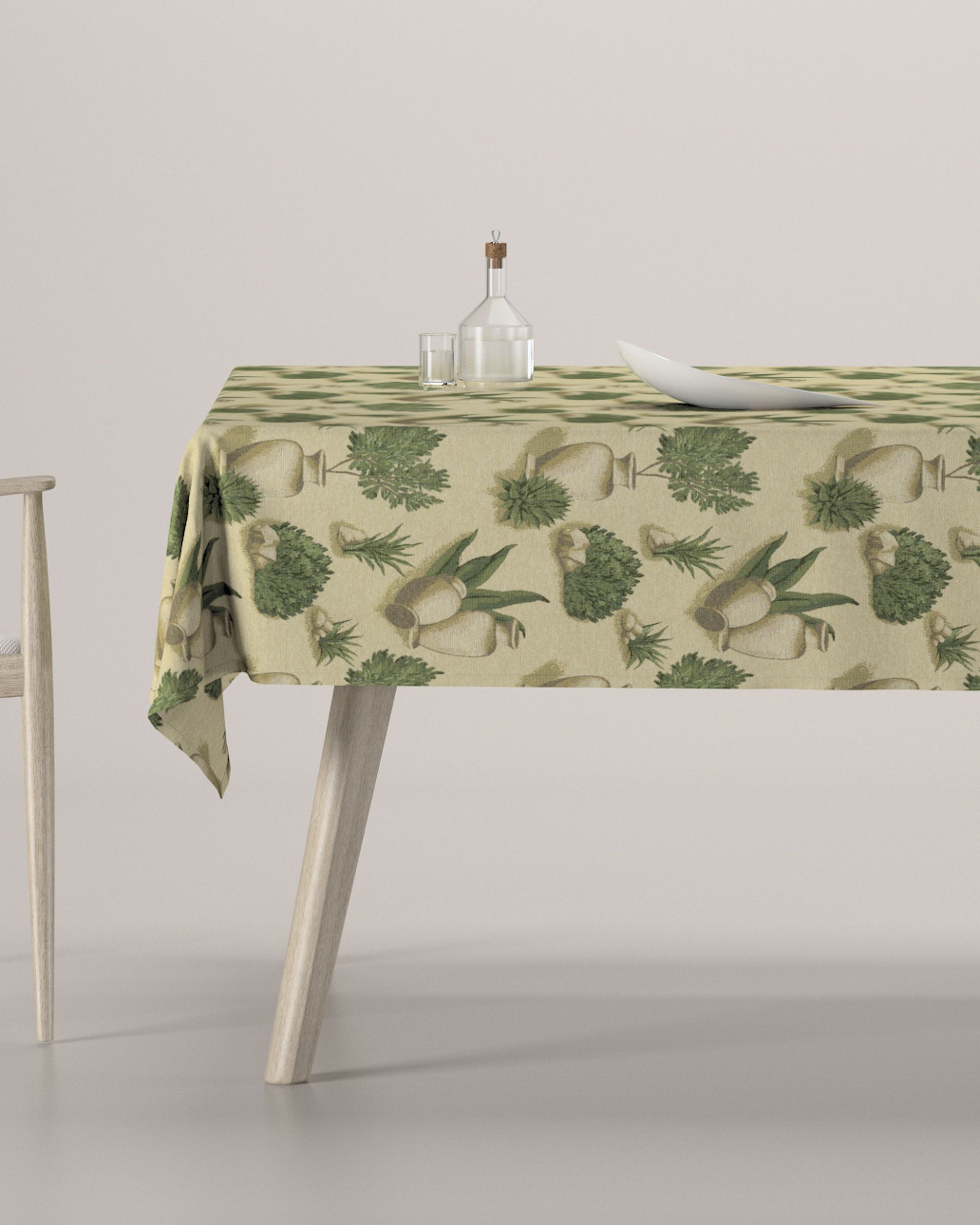 Rectangular tablecloth product colour beige fabric structured, patterned