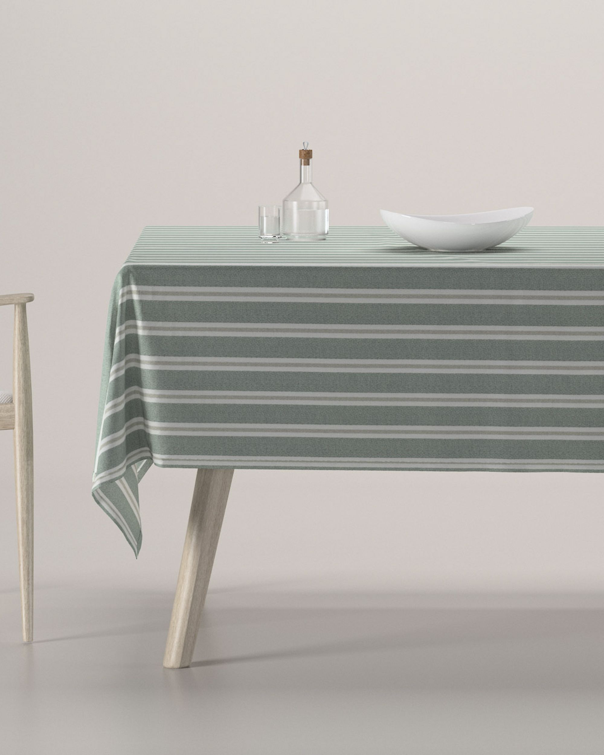 Rectangular tablecloth product colour green fabric structured, patterned