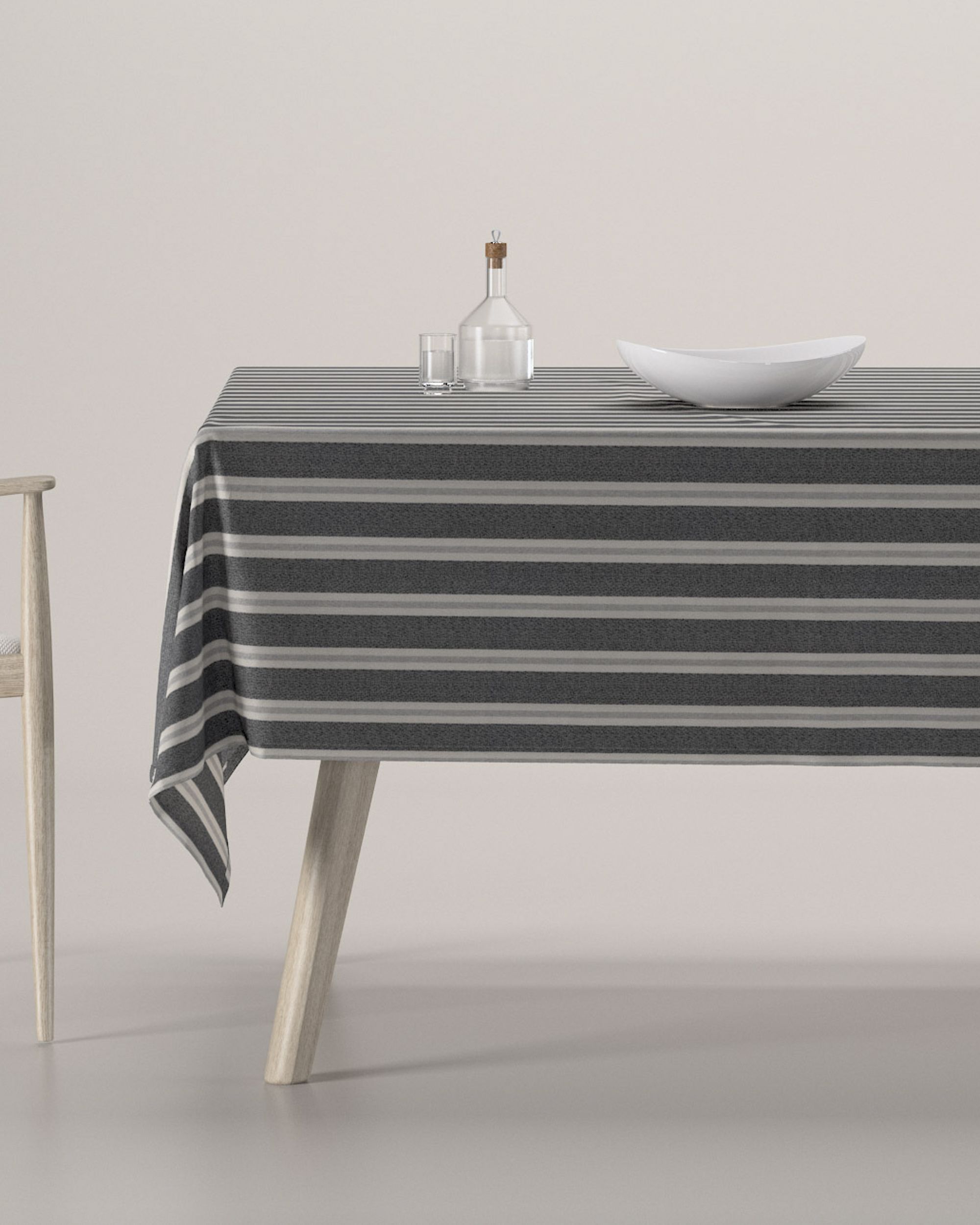 Rectangular tablecloth product colour black fabric structured, patterned