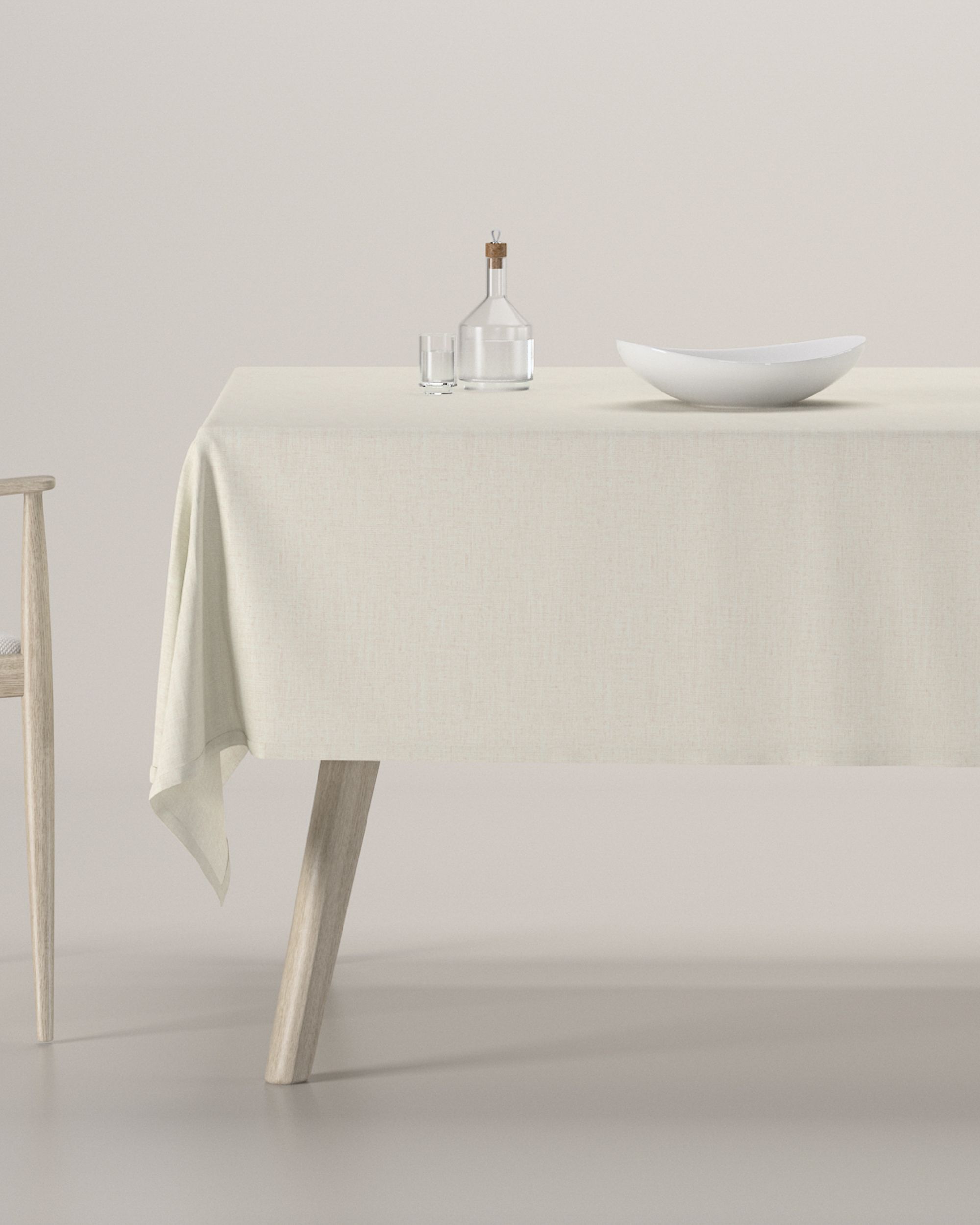 Rectangular tablecloth product colour cream fabric structured