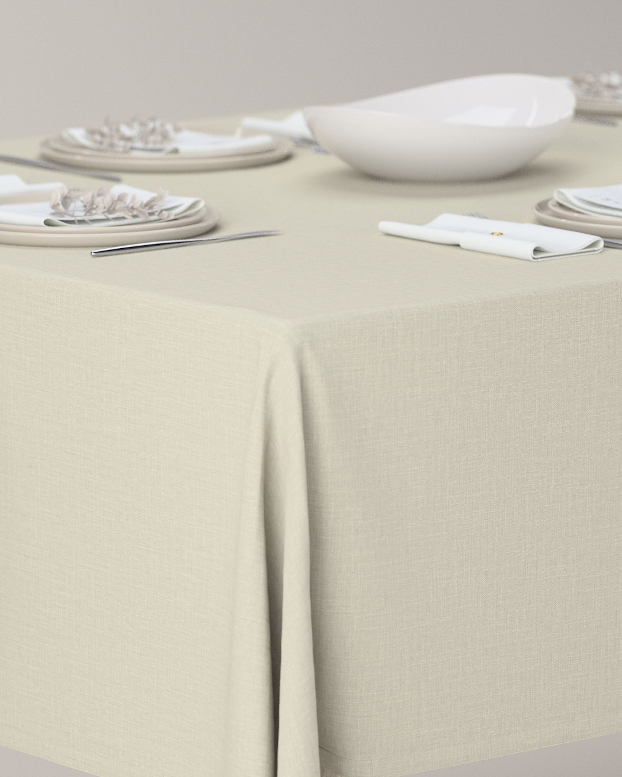 Rectangular tablecloth product colour grey fabric structured (hover)